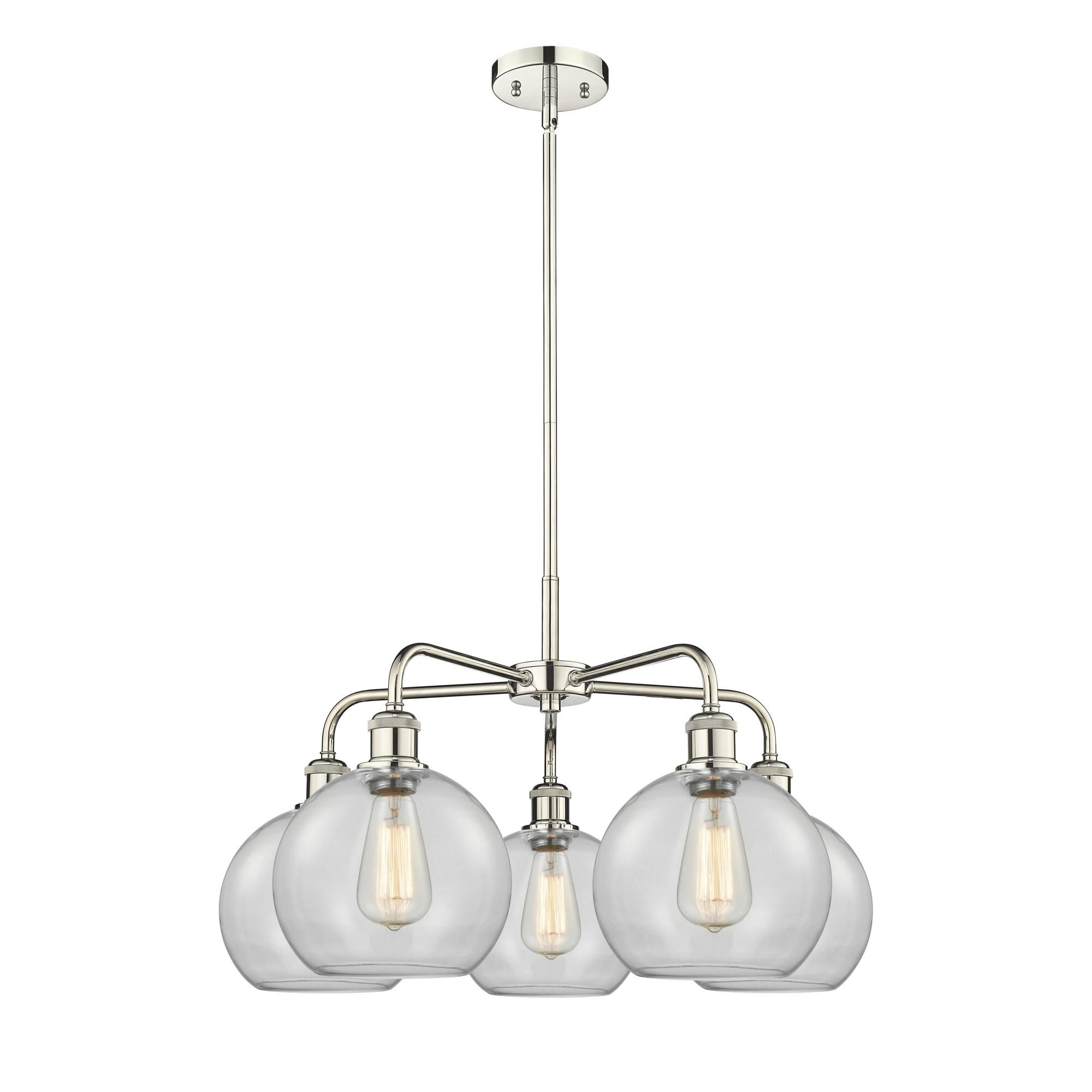 Shown in Polished Nickel finish and Clear glass