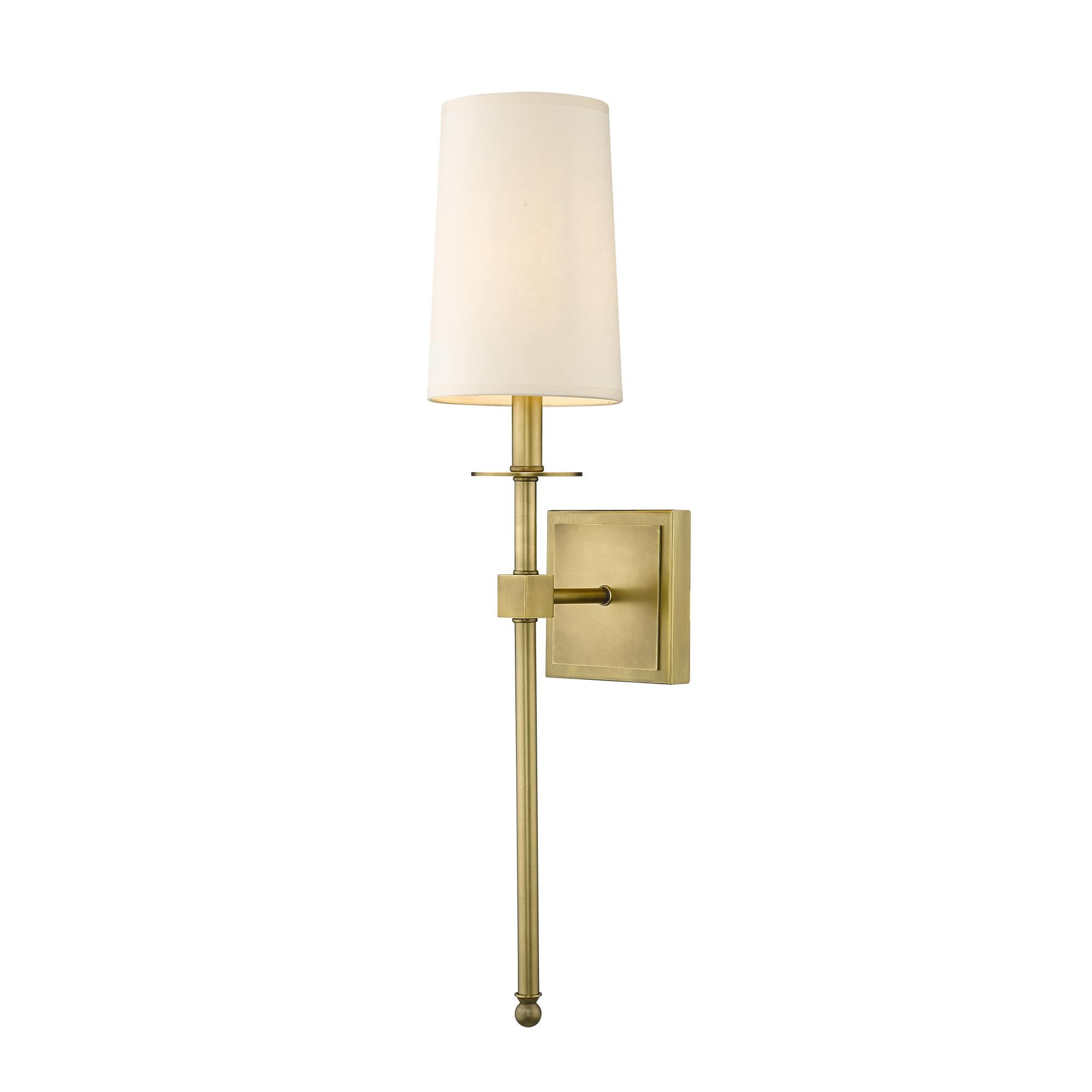 Shown in Rubbed Brass finish and Parchment Paper glass and Parchment Paper shade