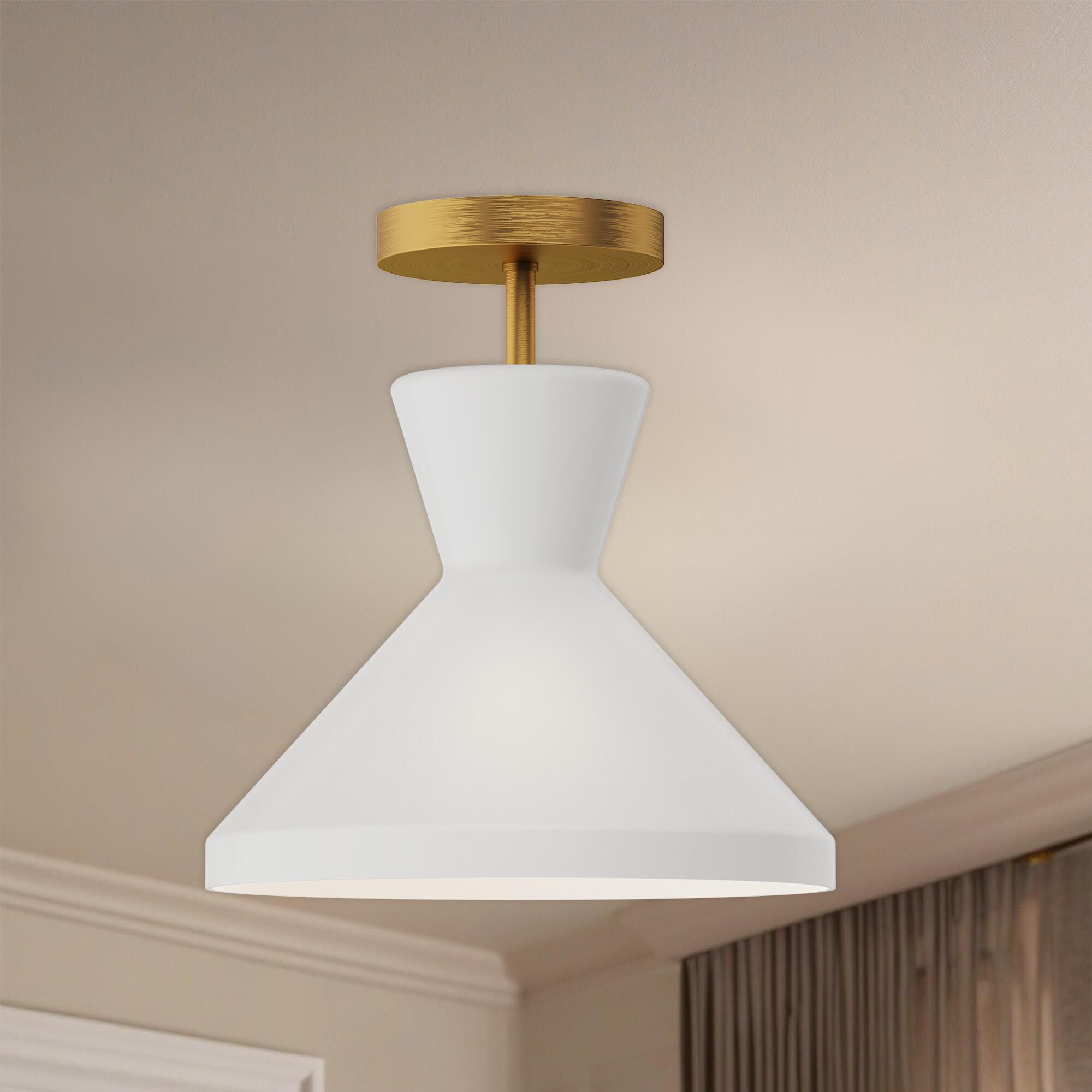 Betty 10 Inch 1 Light Semi Flush Mount by Alora Mood