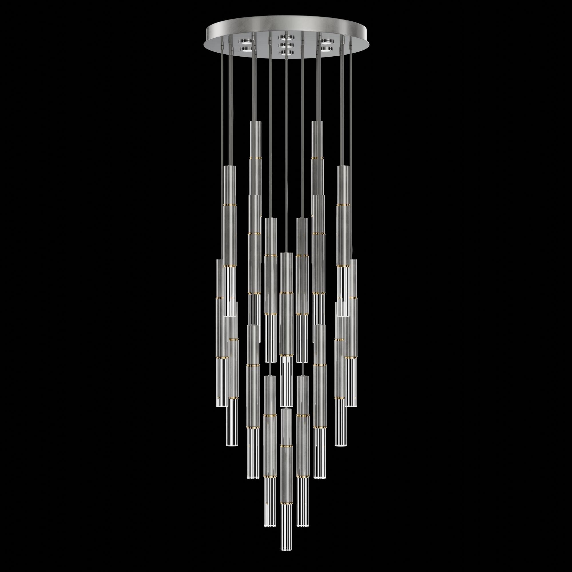 Shown in Silver finish and True crystal and False glass