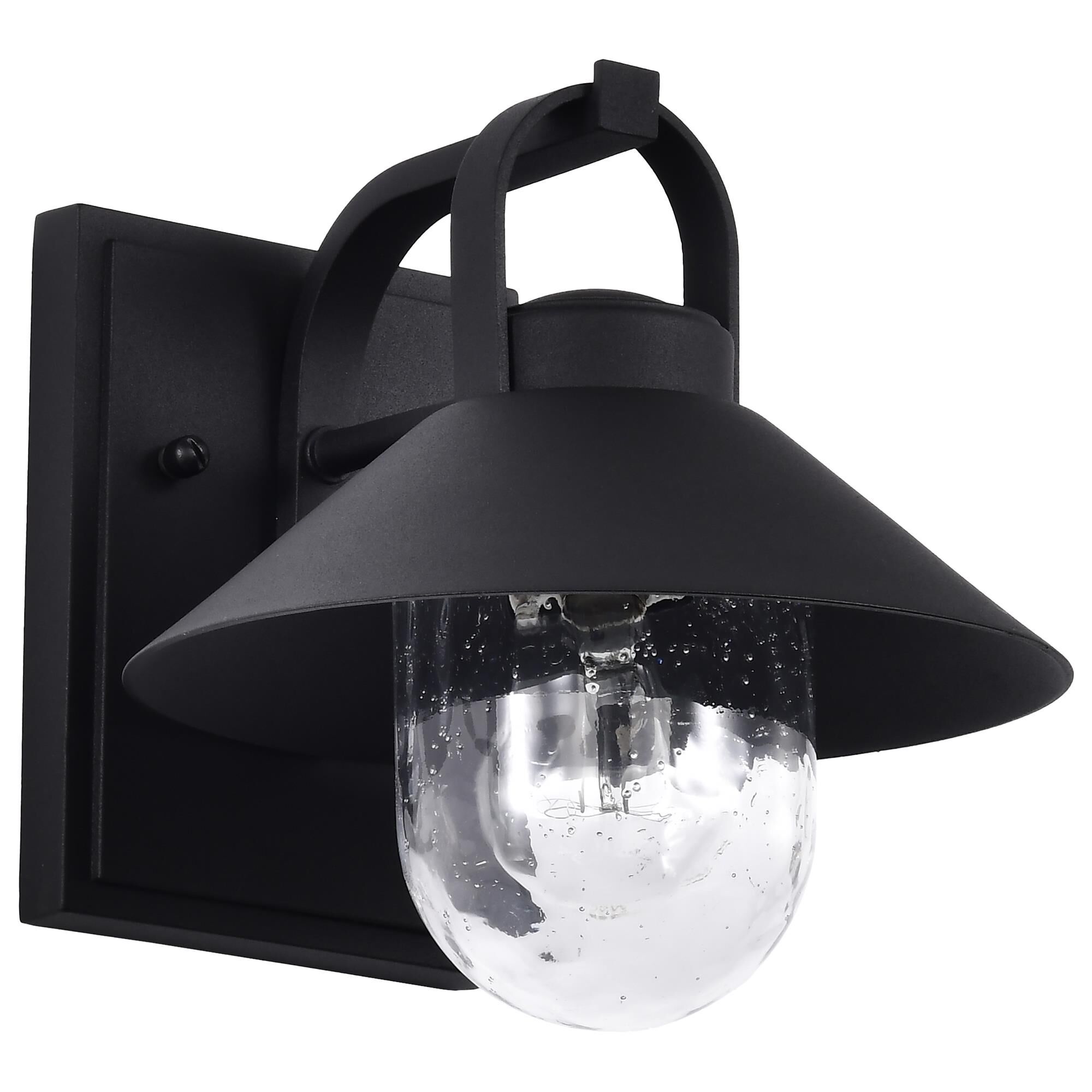 Shown in Black finish and Clear Seeded glass