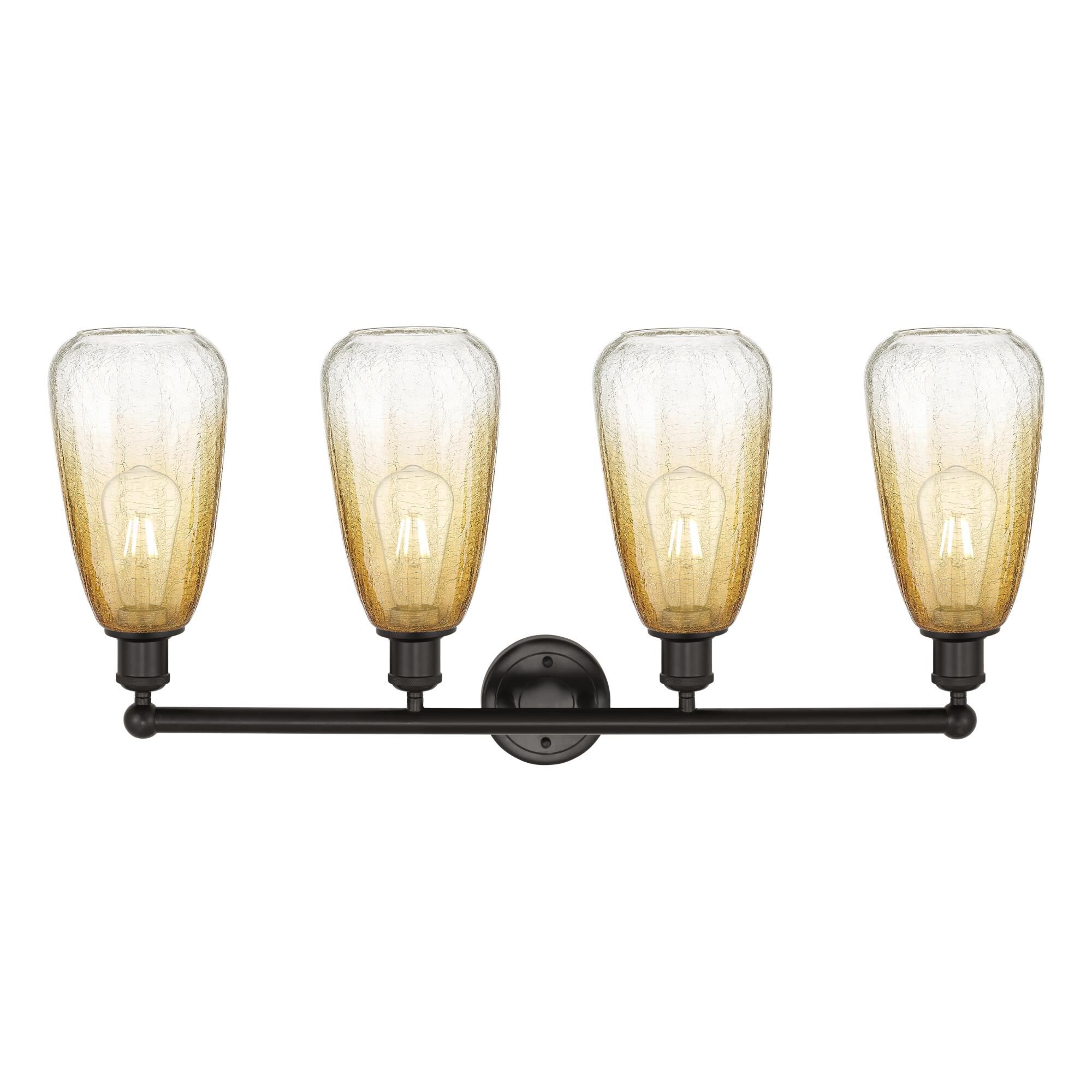 Shown in Oil Rubbed Bronze finish and Amber glass