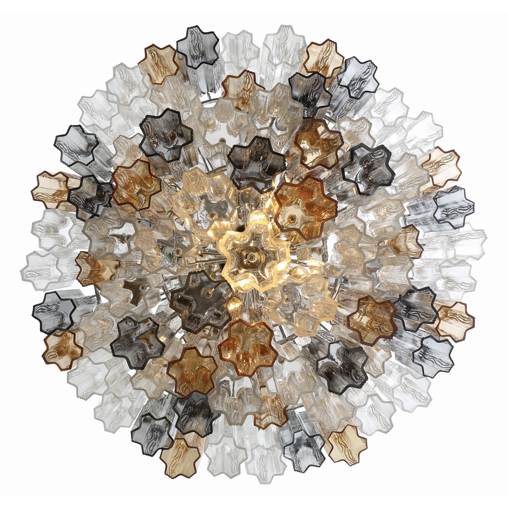 Shown in Polished Chrome finish and Tronchi Glass Autumn crystal