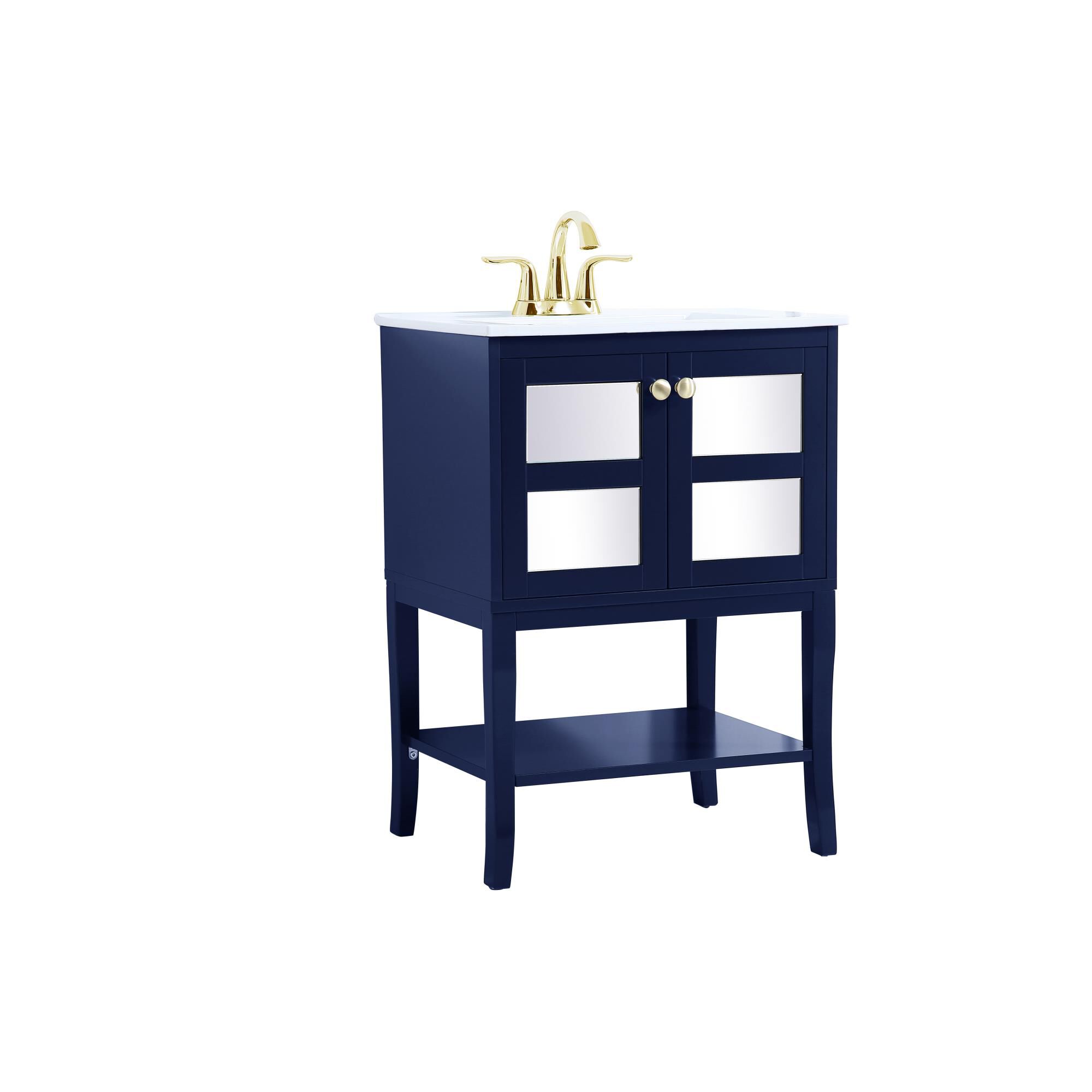 Shown in Blue And White And Gold With White Porcelain finish