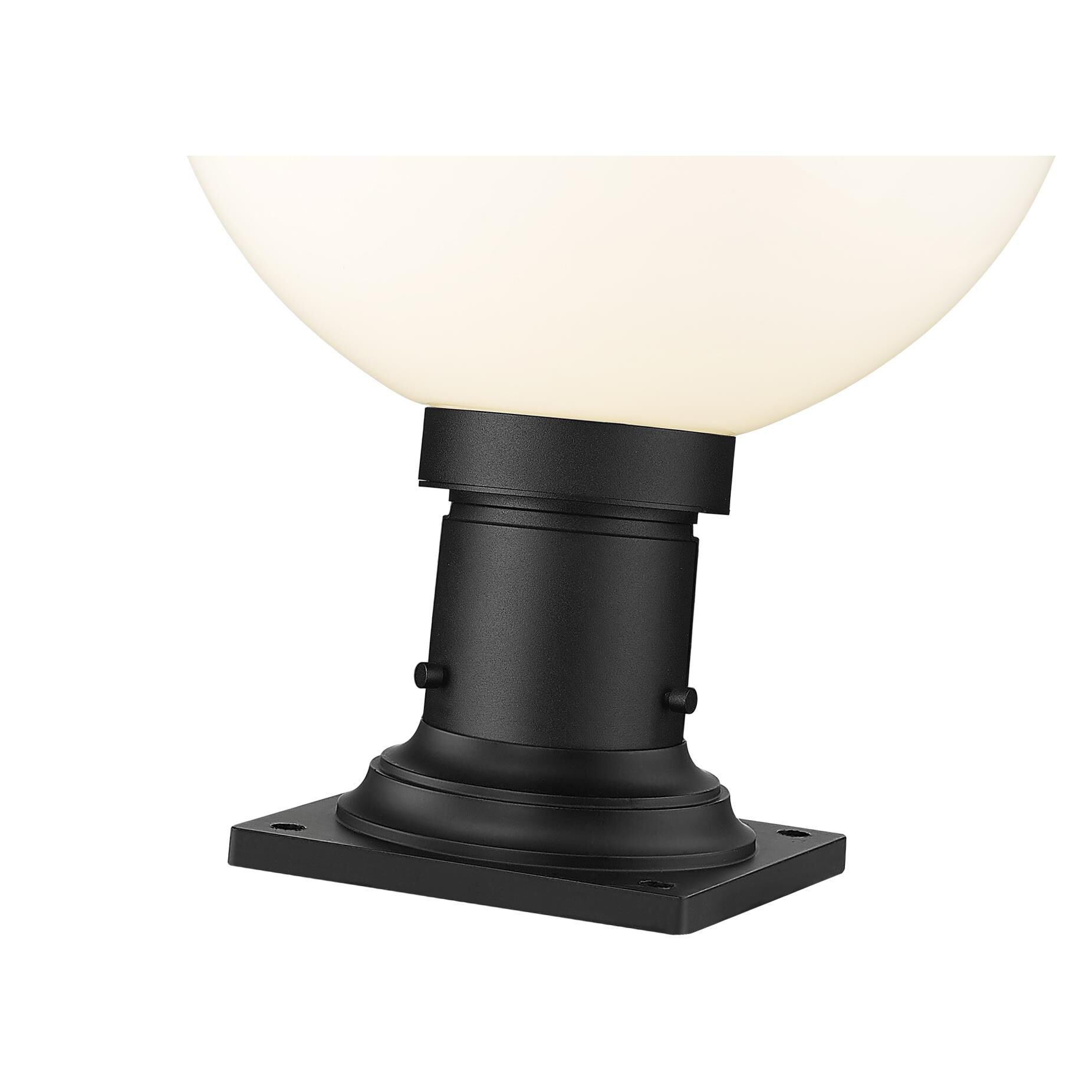 Shown in Black finish and Opal glass