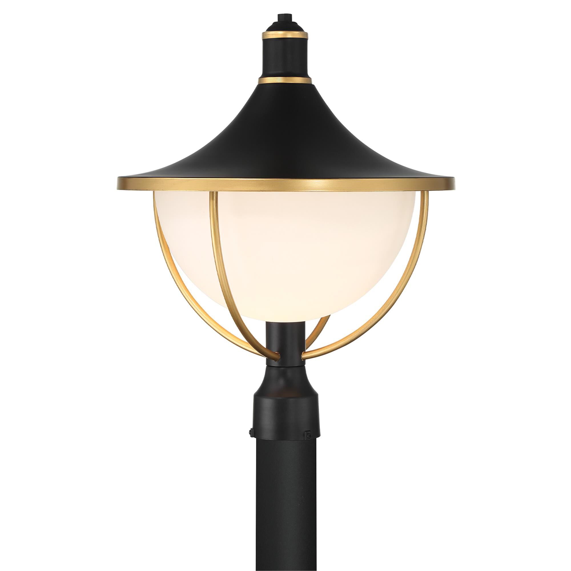 Shown in Matte Black and Textured Gold finish and White glass
