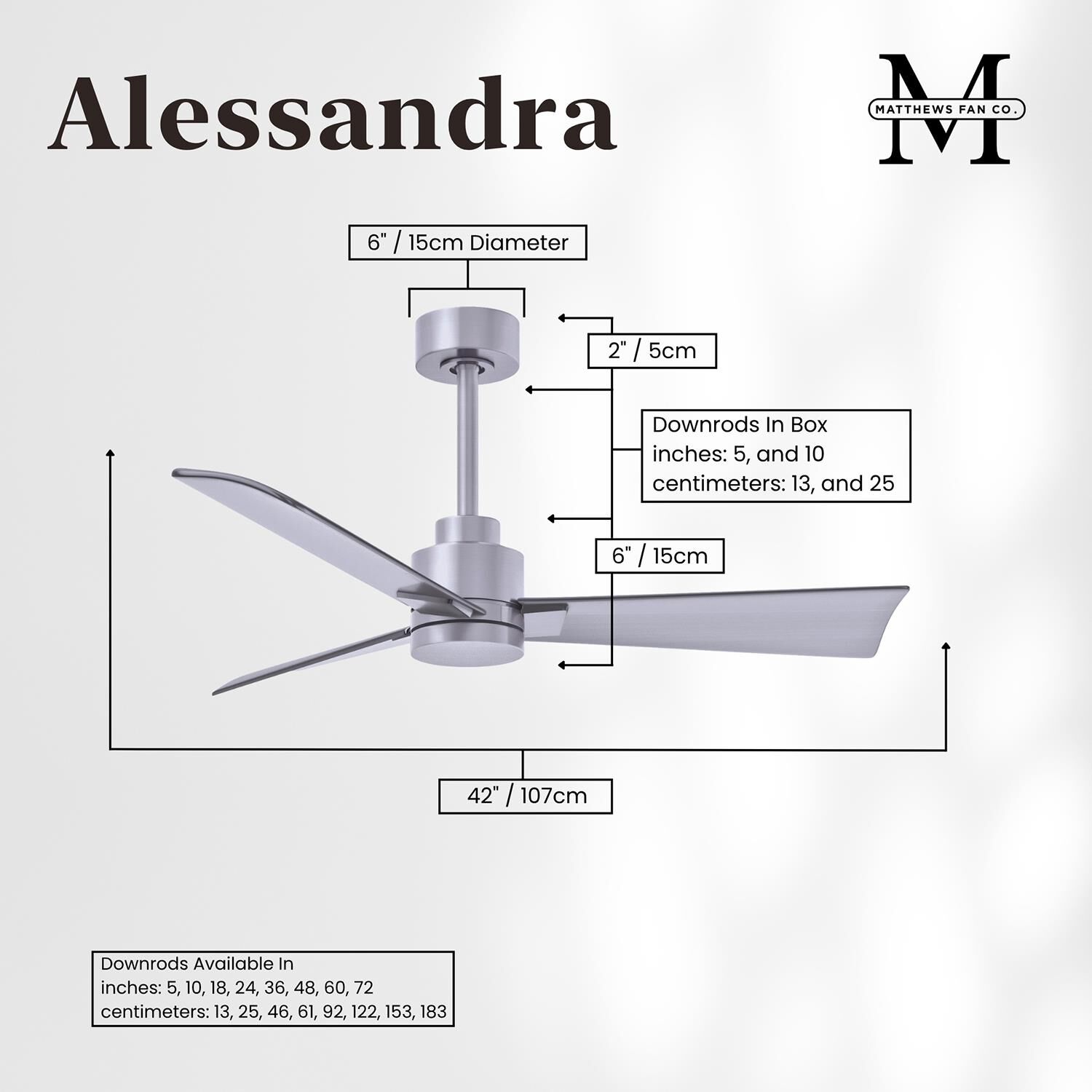 Alessandra 42 Inch Ceiling Fan by Matthews Fan Company
