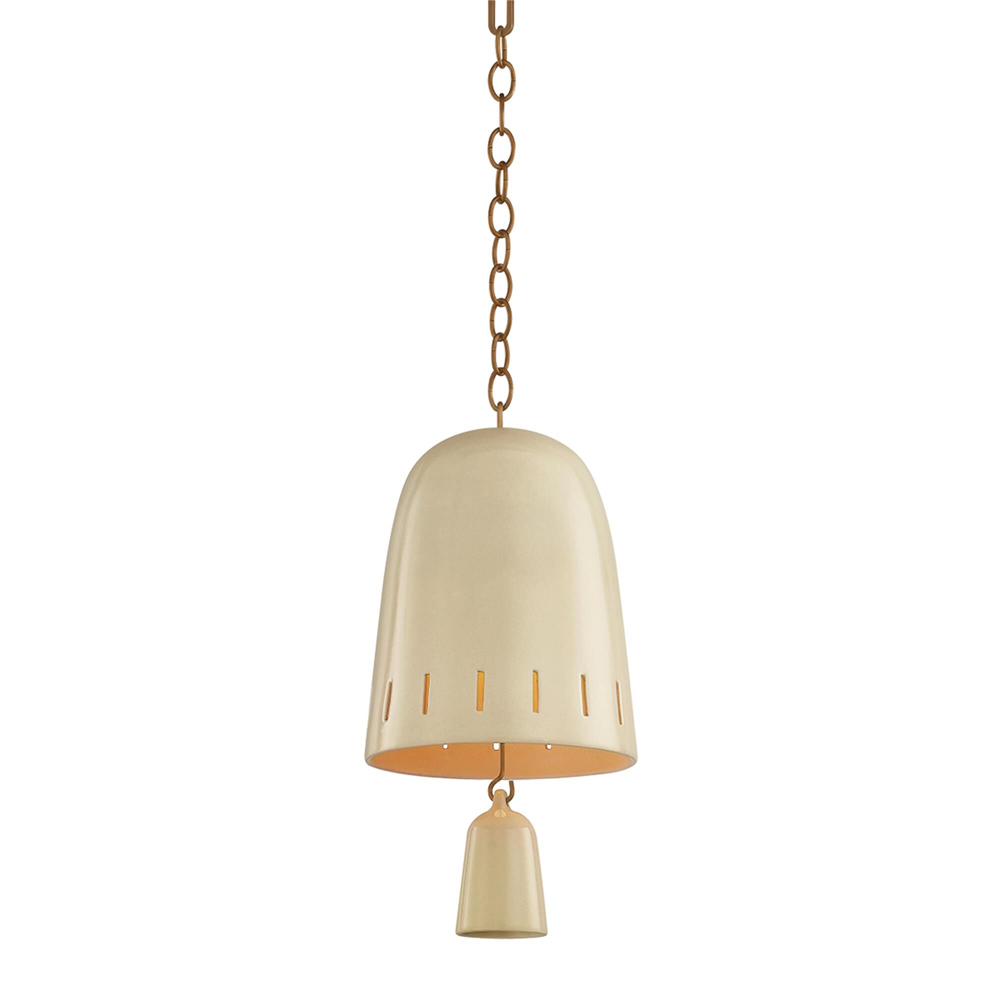 Shown in Patina Brass and Ceramic Ivory Crackle finish and Ivory Crackle Ceramic shade