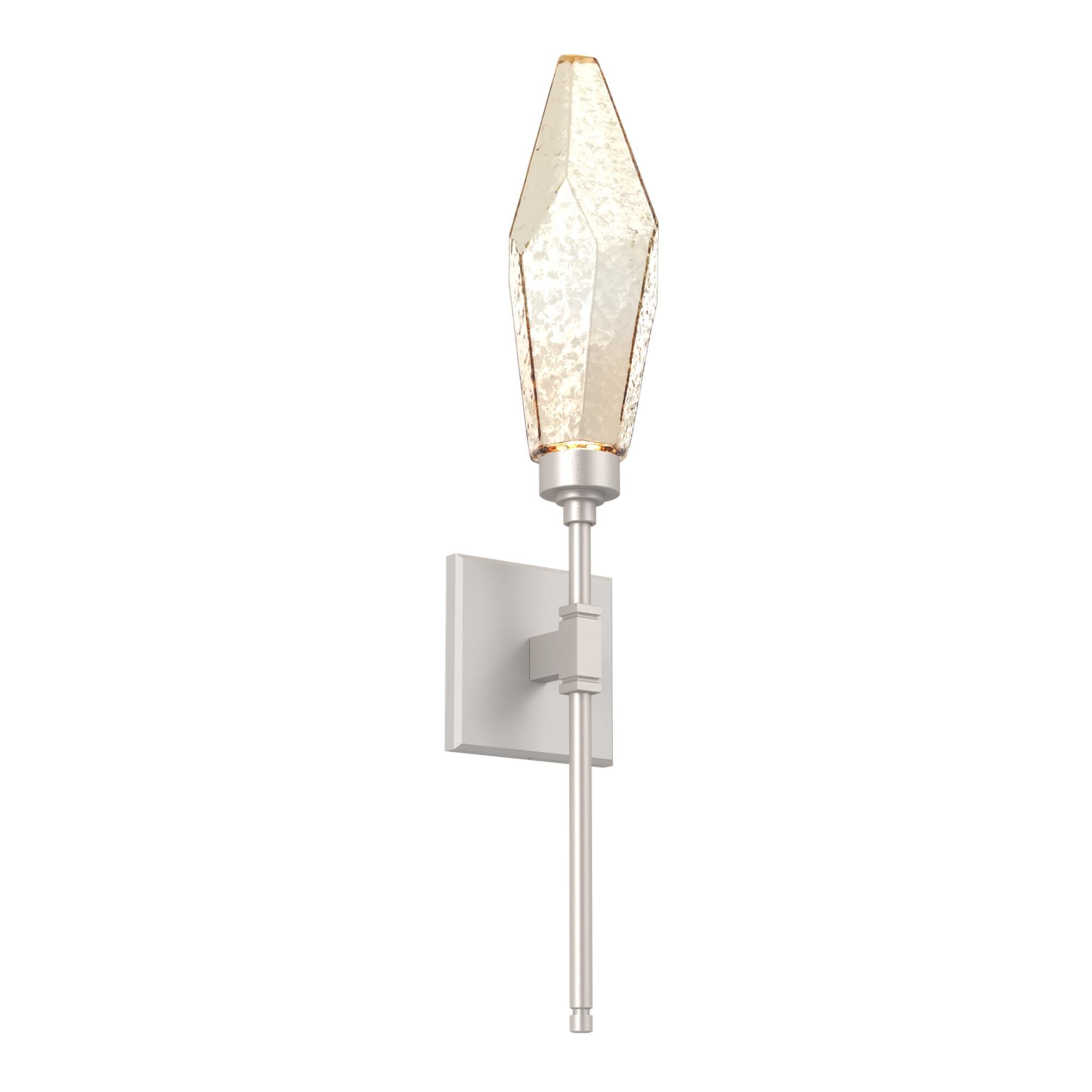 Shown in Metallic Beige Silver finish and Chilled Amber glass