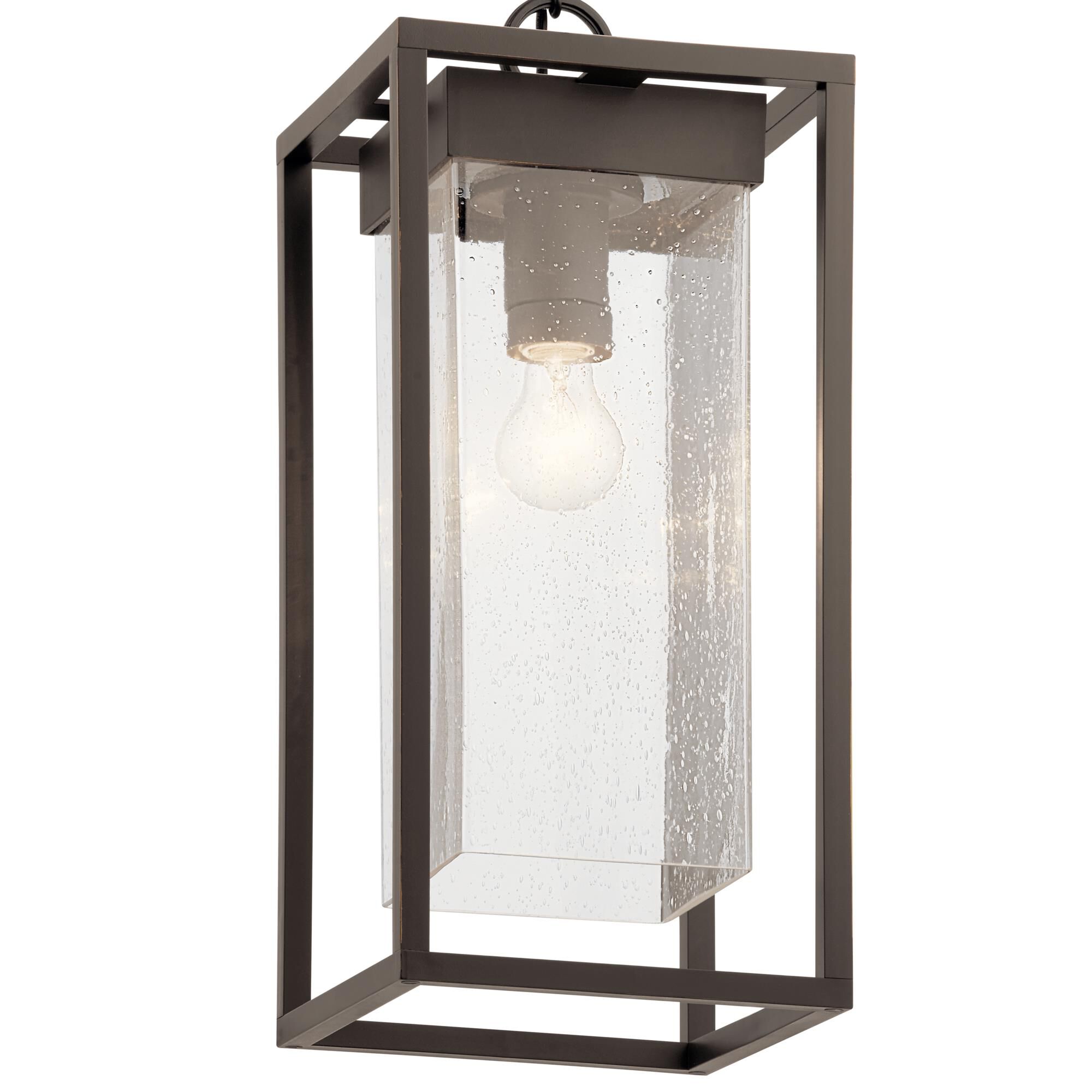 Shown in Olde Bronze finish and Clear Seeded glass