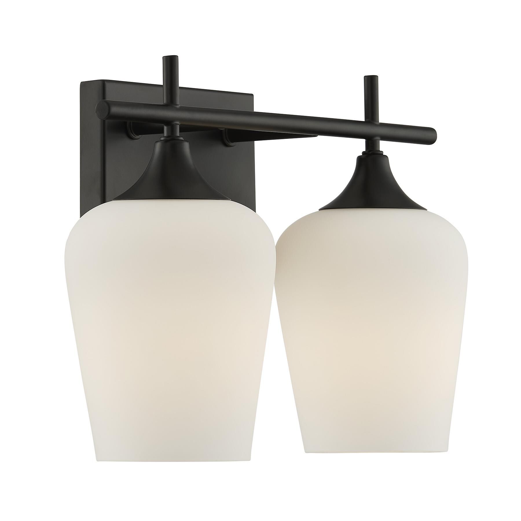 Shown in Matte Black finish and White Opal glass