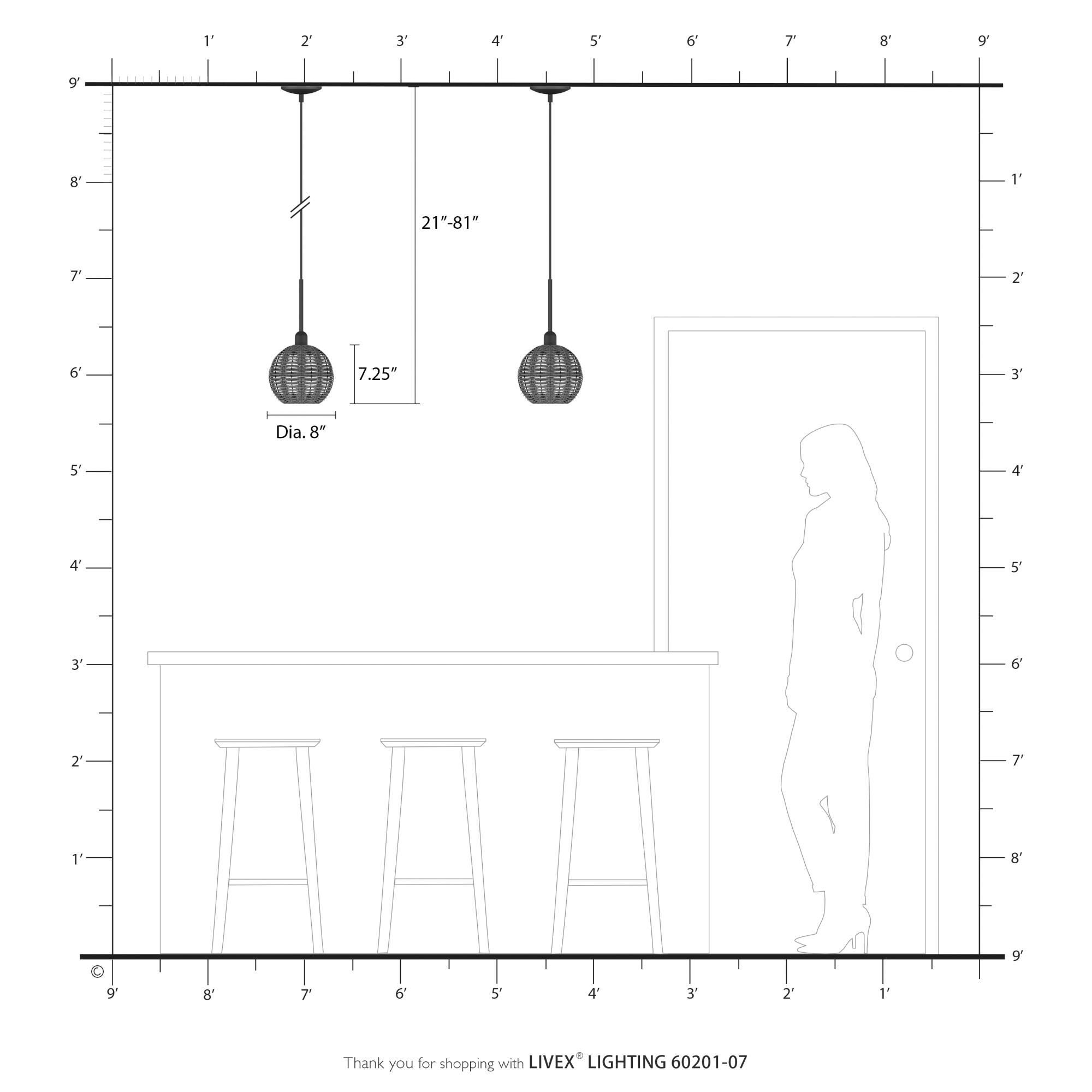 Summervine 8 Inch Mini Pendant by Livex Lighting