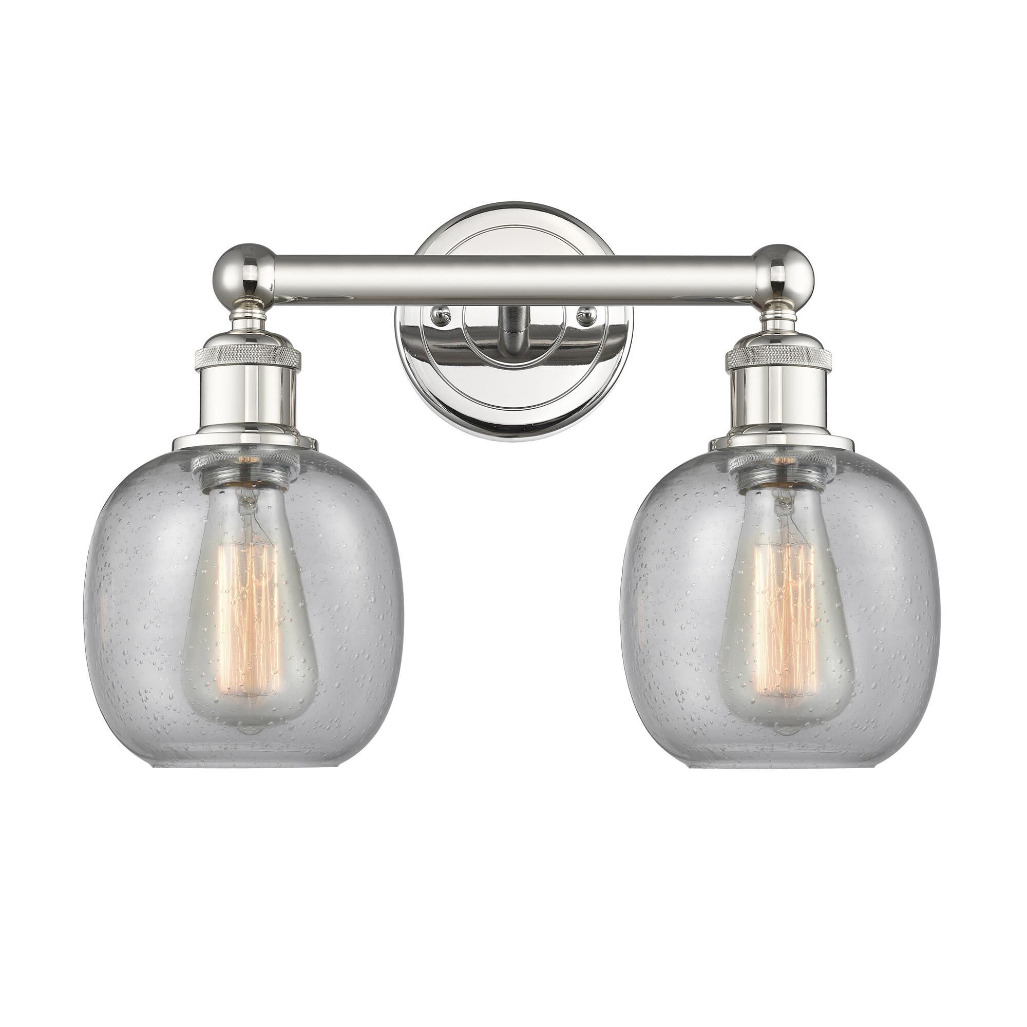 Shown in Polished Nickel finish and Seedy glass
