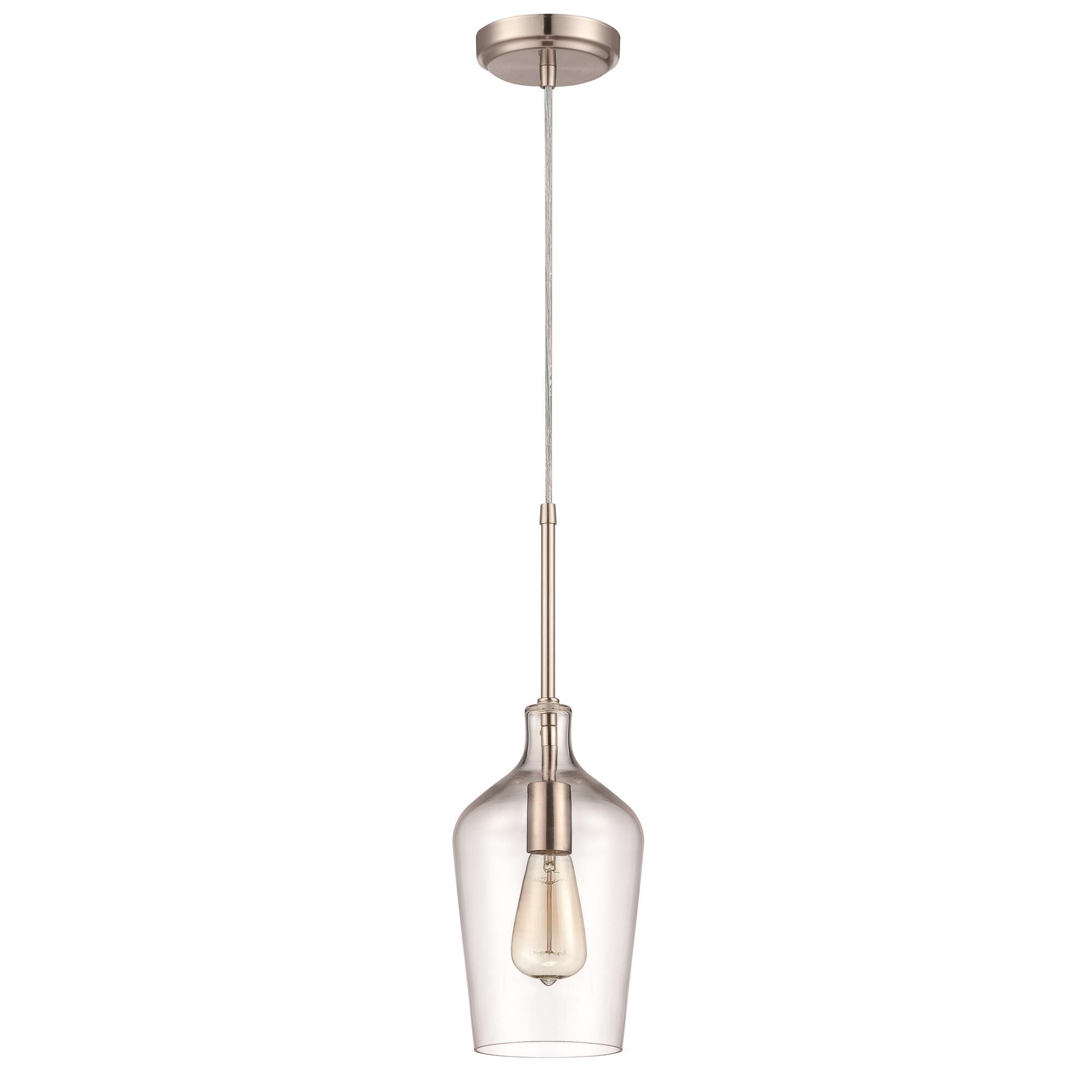Shown in Brushed Polished Nickel finish and Yes glass and Yes shade