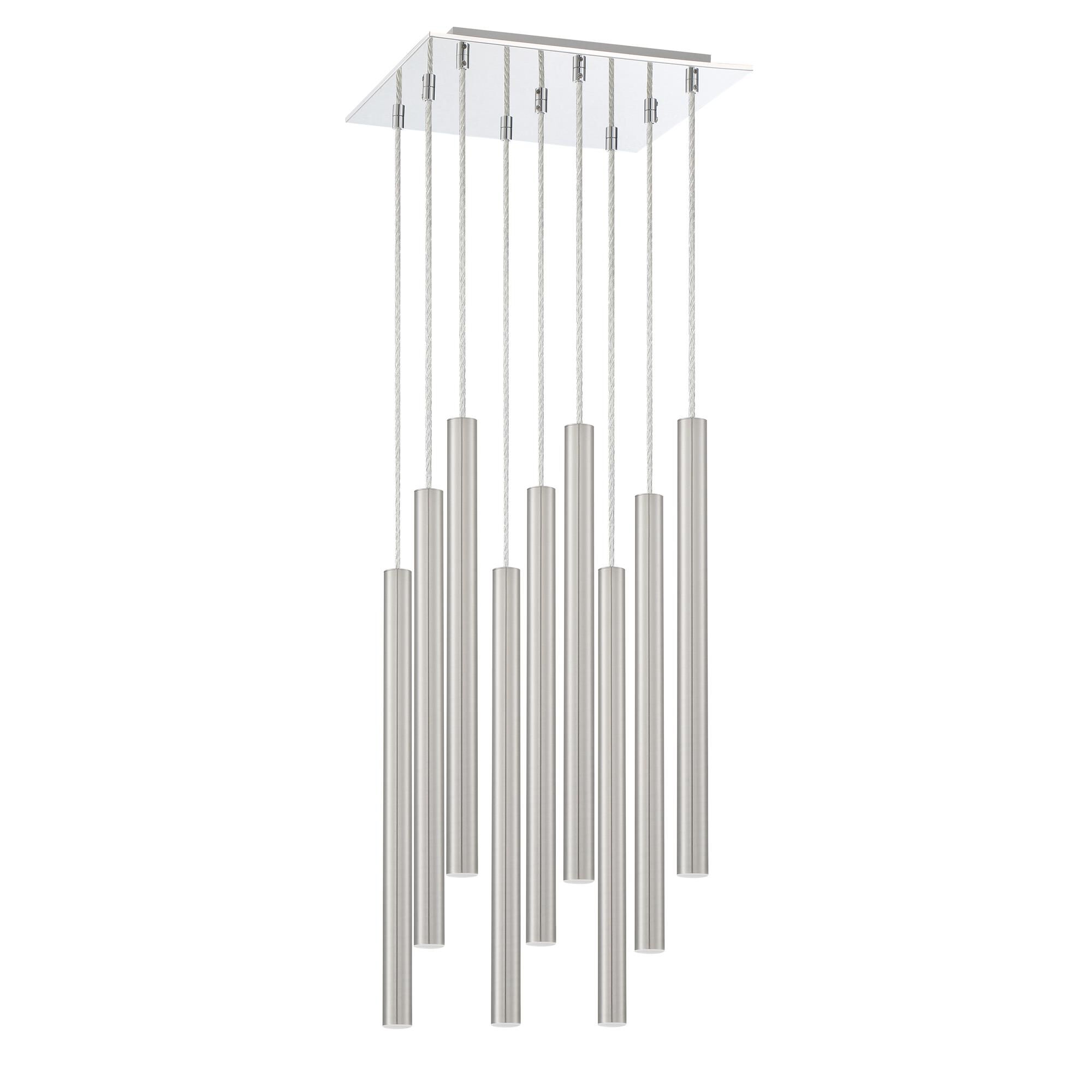 Shown in Chrome finish and Steel glass and Steel shade