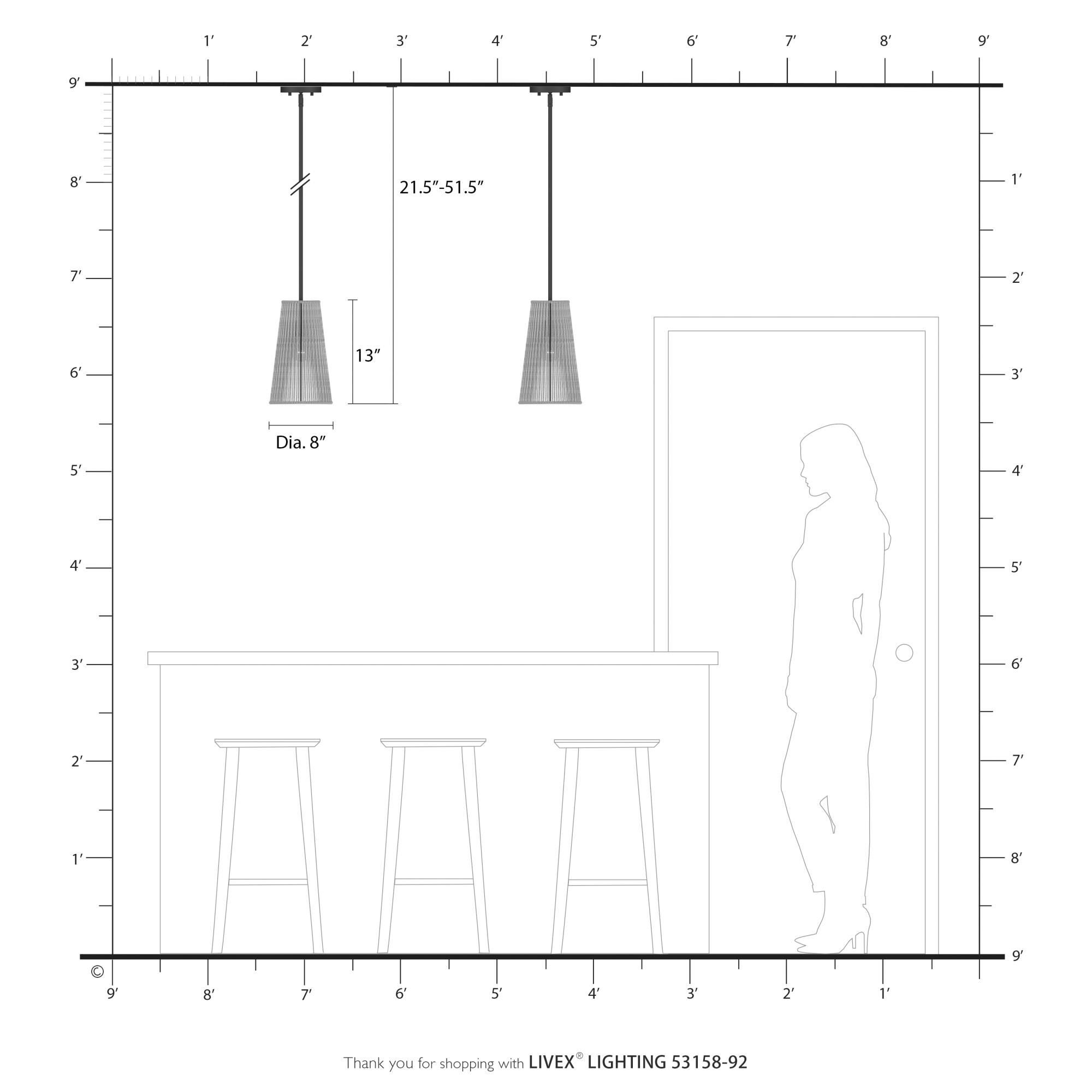 Florell 8 Inch Mini Pendant by Livex Lighting