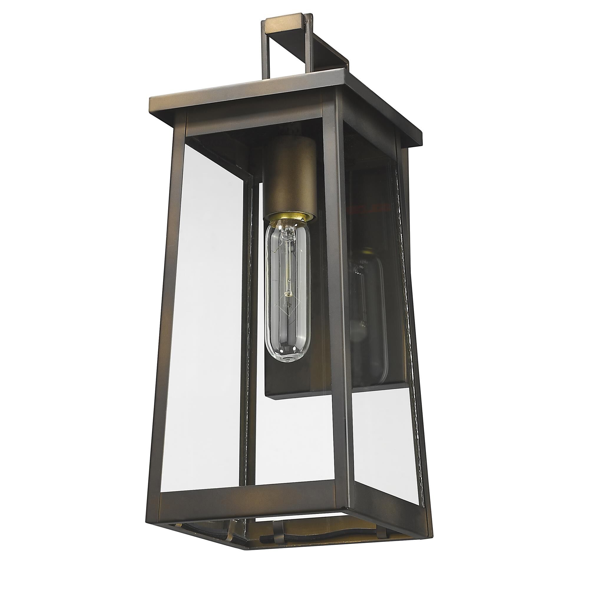 Shown in Oil-Rubbed Bronze finish and Clear glass and Clear Glass Panels shade
