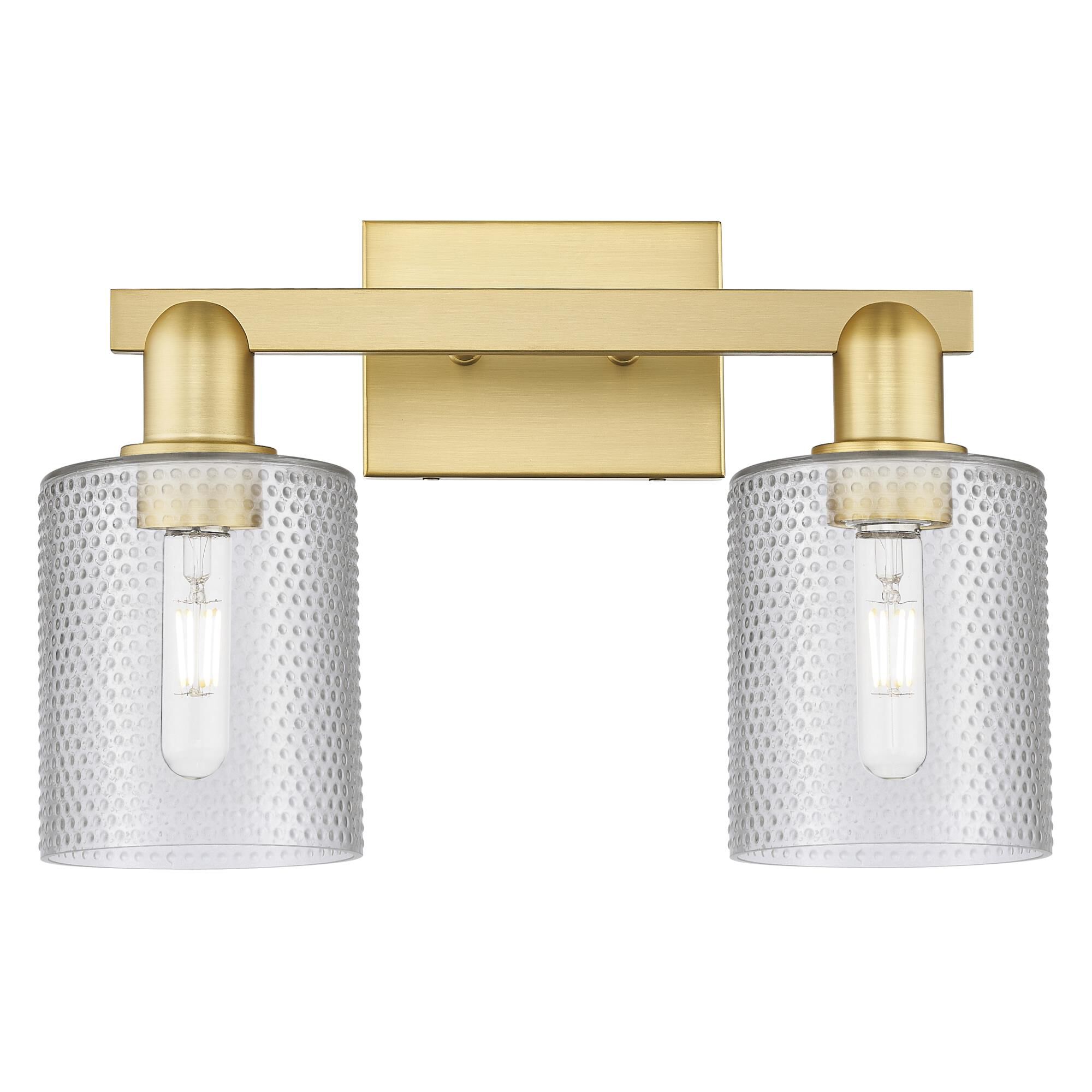 Shown in Satin Gold finish and Clear glass