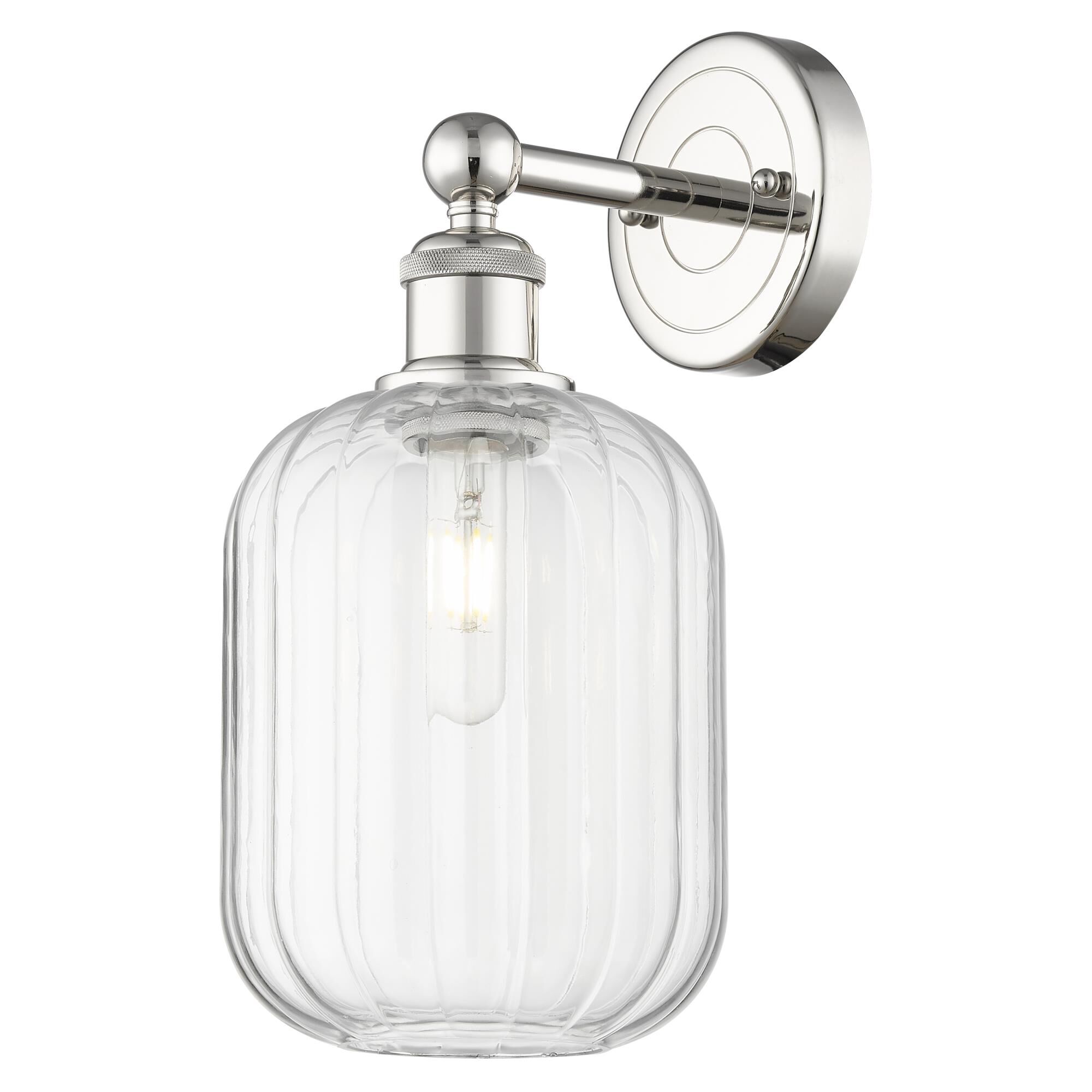 Shown in Polished Nickel finish and Clear glass