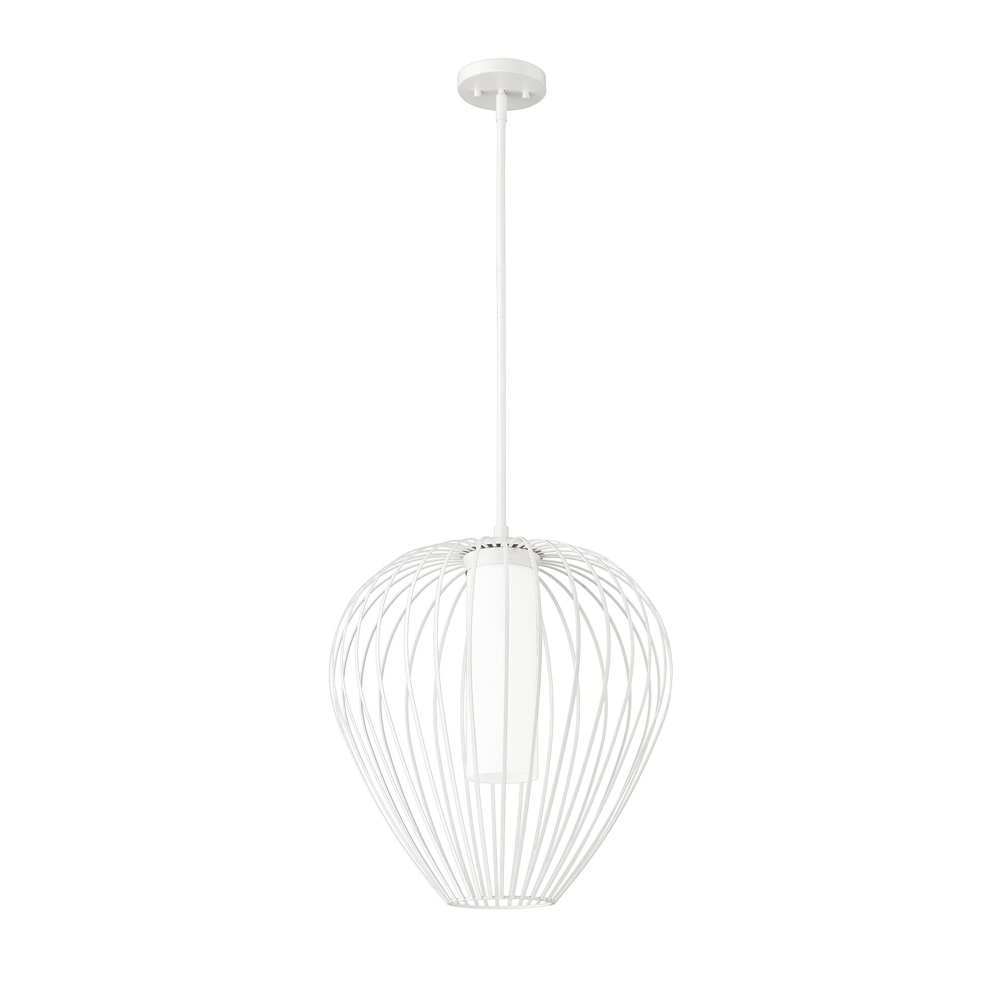 Shown in Textured White finish and White Opal glass