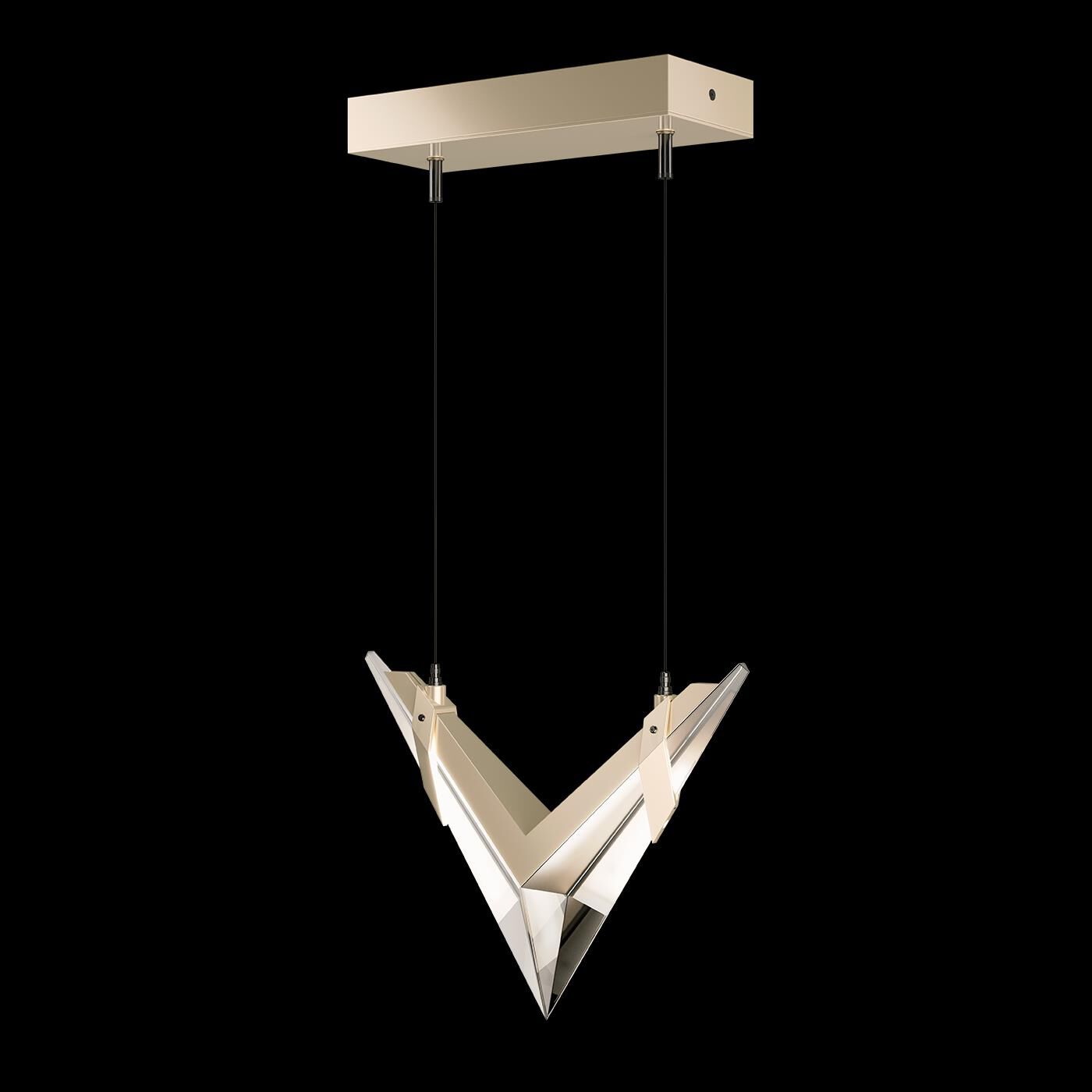 Shown in Gold finish and True crystal and False glass