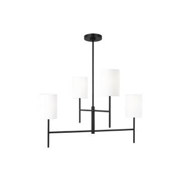 Shown in Midnight Black finish and White Linen shade