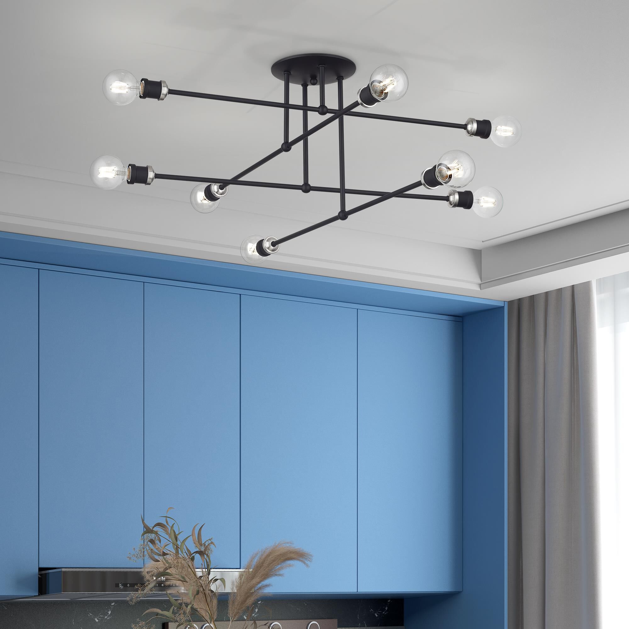 Delacroix 35 Inch Semi Flush Mount by Livex Lighting