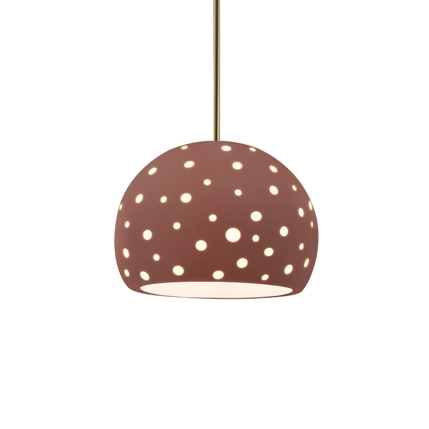 Shown in Antique Brass finish and Canyon Clay shade