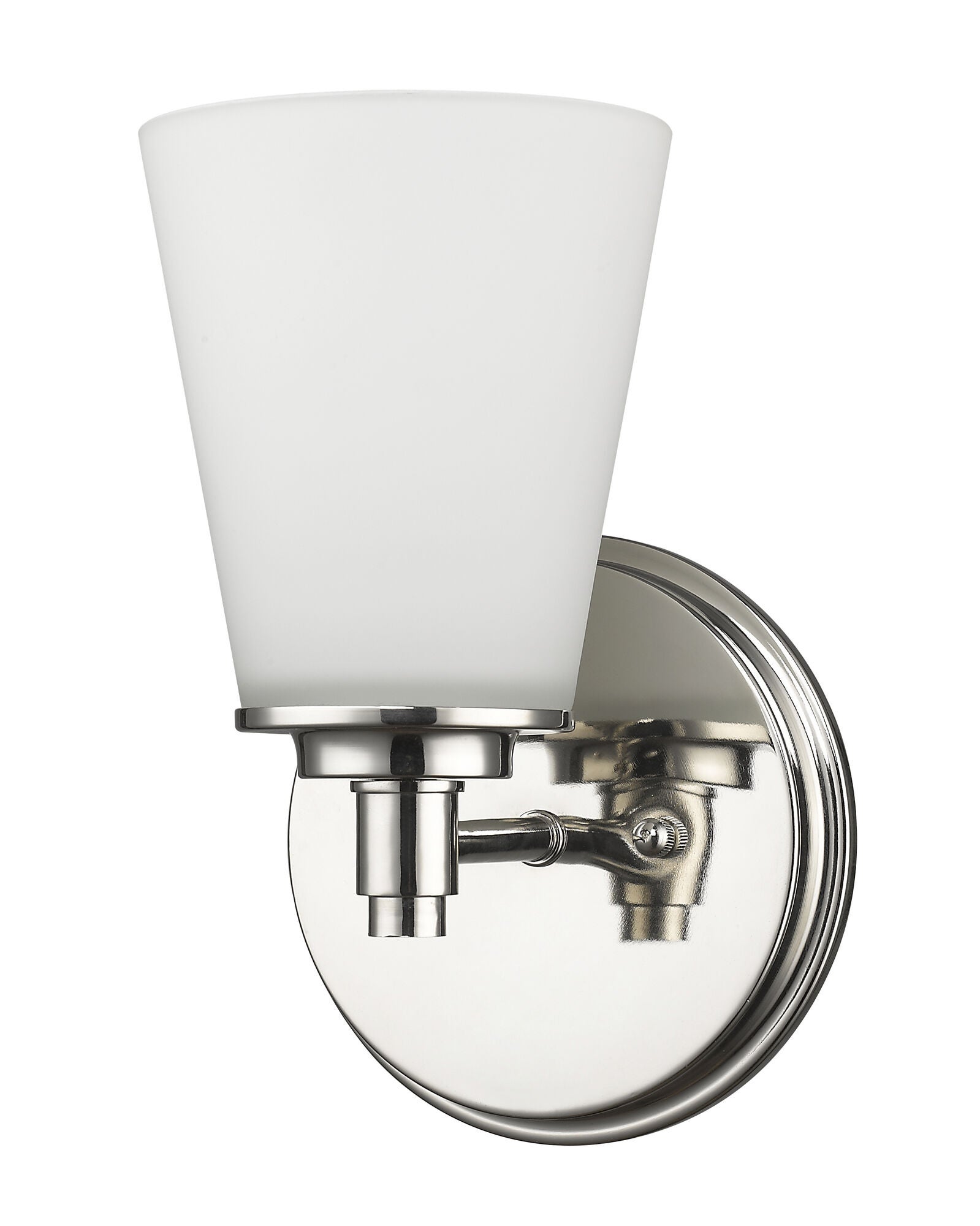 Shown in Polished Nickel finish and White glass and Etched White Cones Shaped Glass shade