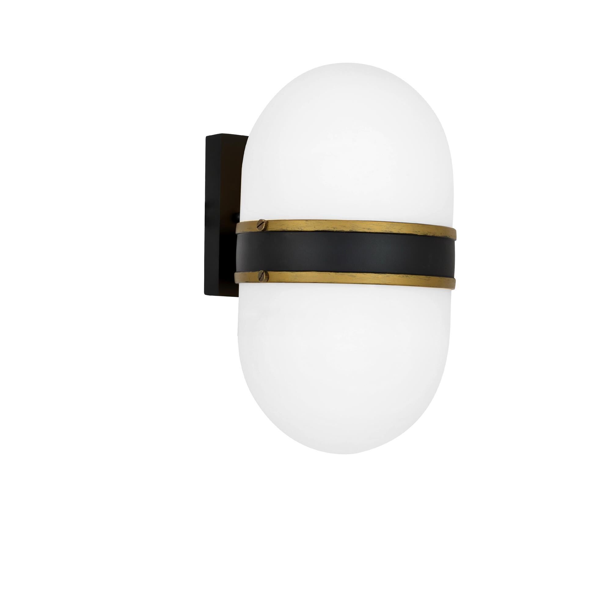 Shown in Matte Black + Textured Gold finish and Opal Frosted glass and Opal Frosted Glass shade