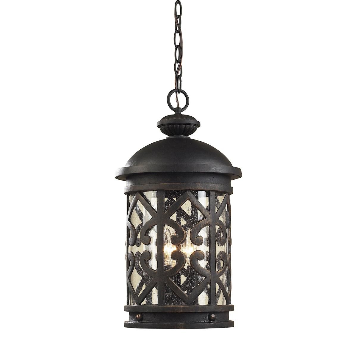 Tuscany Coast 19 Inch Tall 3 Light Outdoor Hanging Lantern by ELK Lighting