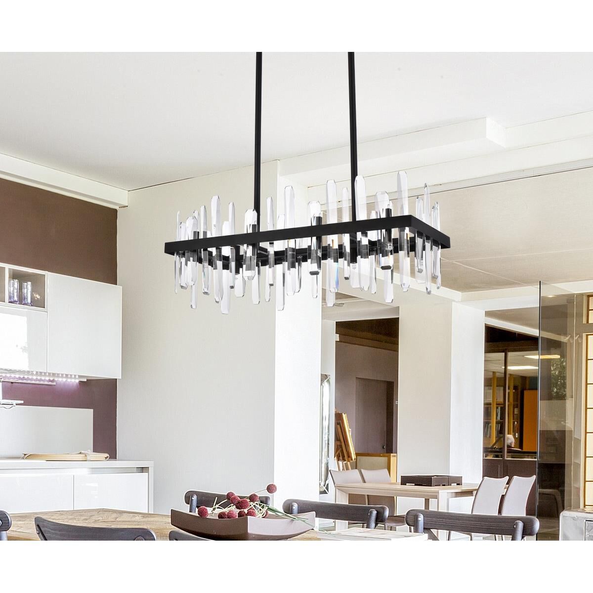 Serena 30 Inch 16 Light Linear Suspension Light by Elegant Lighting