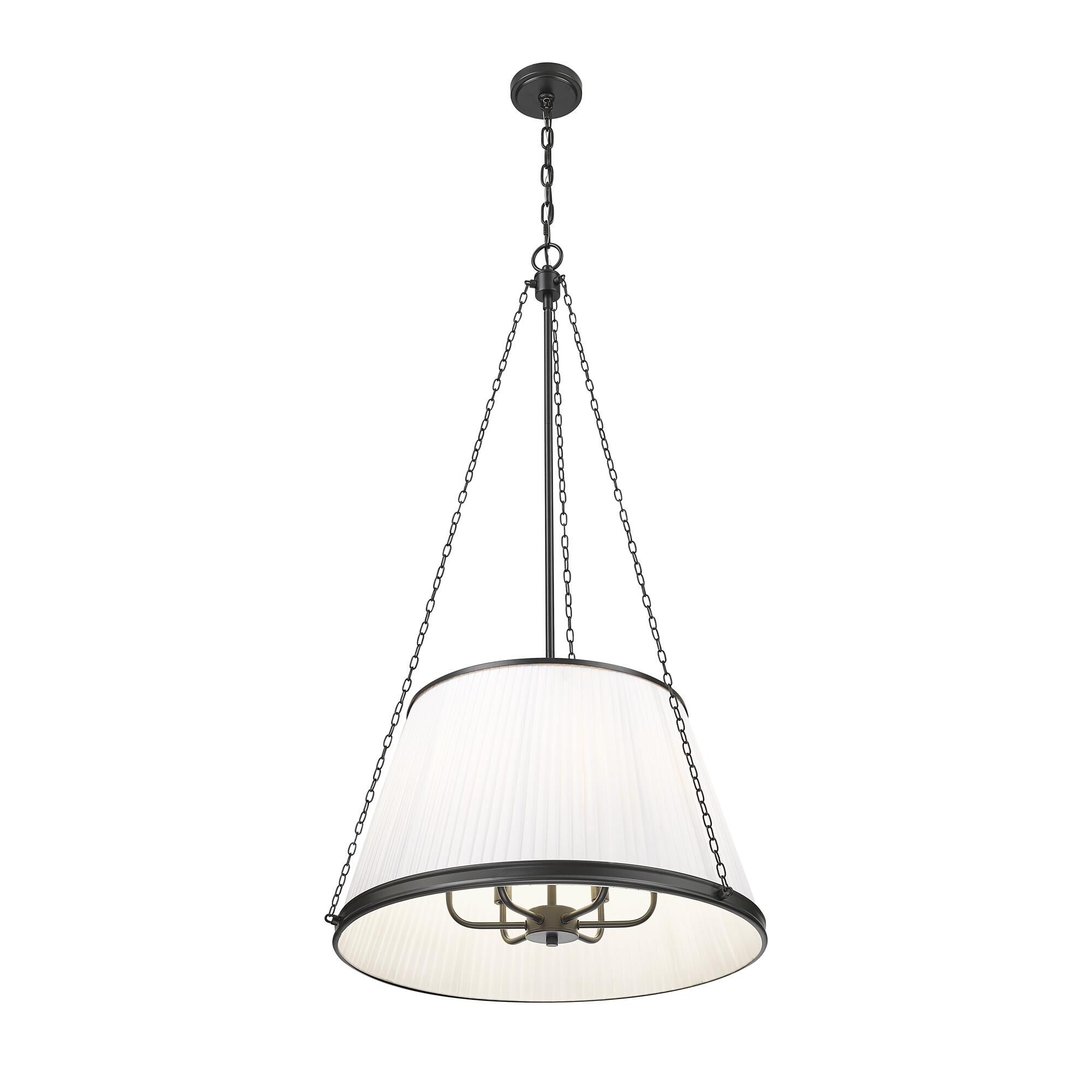 Shown in Matte Black finish and White glass and White shade