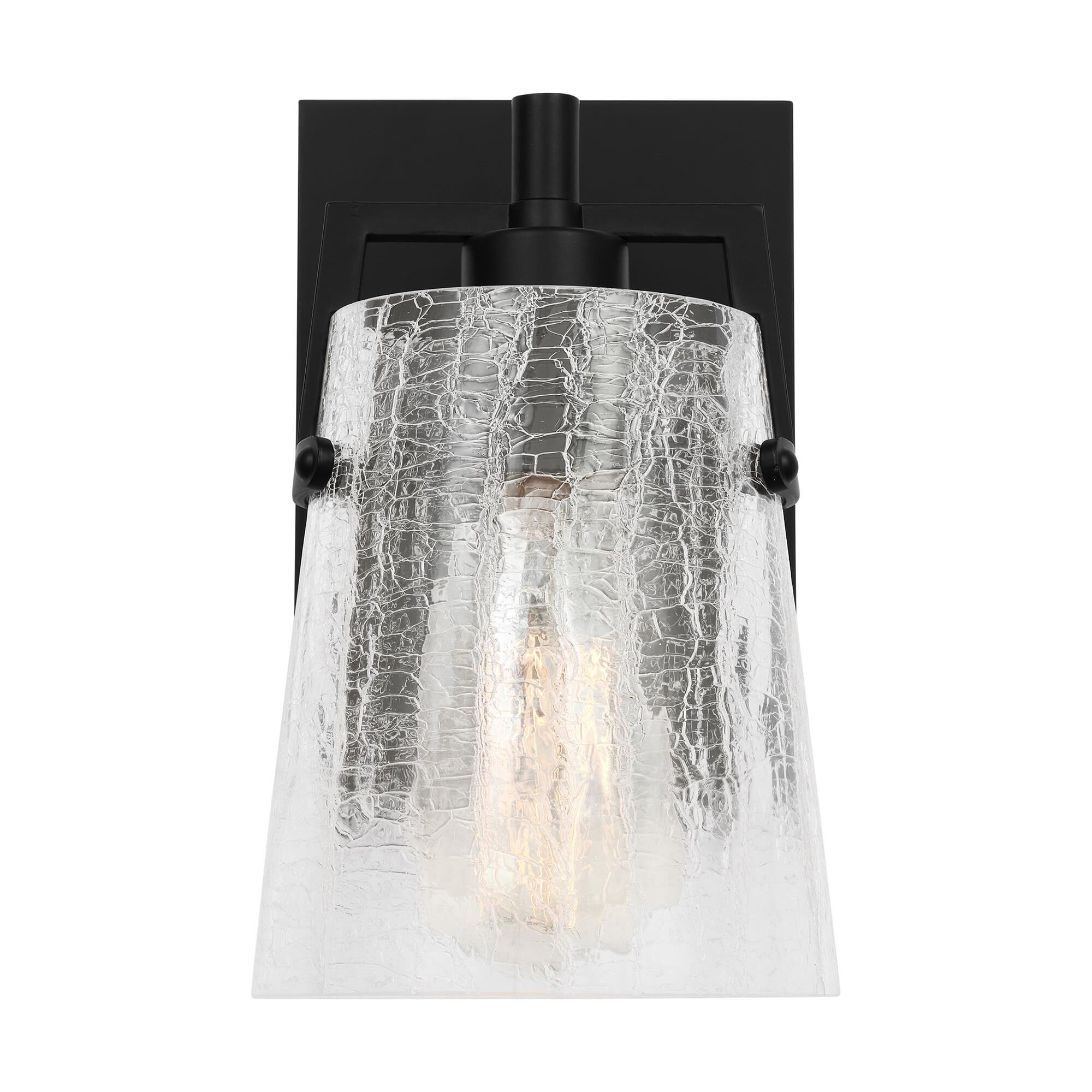 Shown in Midnight Black finish and Clear Crackle glass