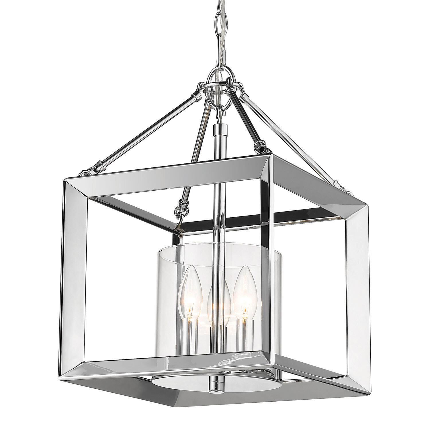Shown in Chrome finish and Clear glass and Clear Glass shade