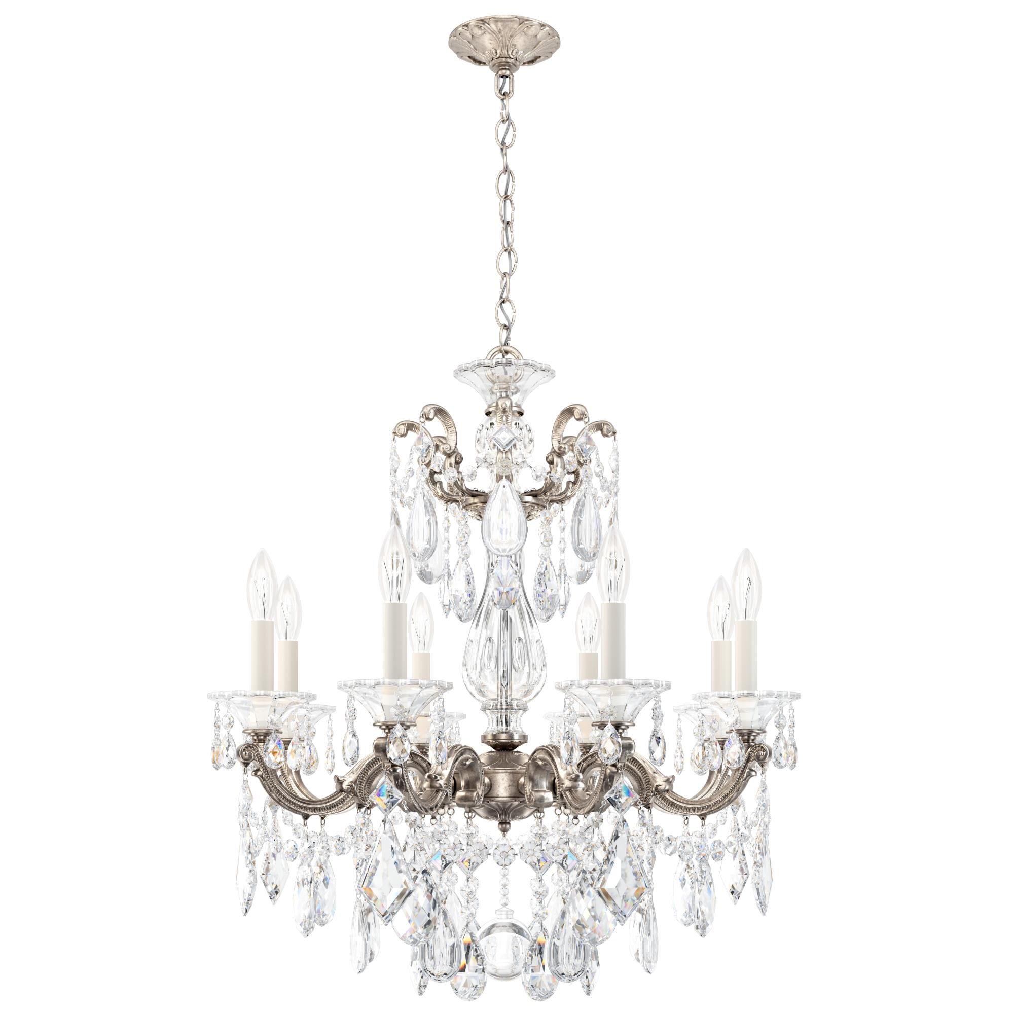 Shown in Antique Silver finish and Clear Heritage crystal