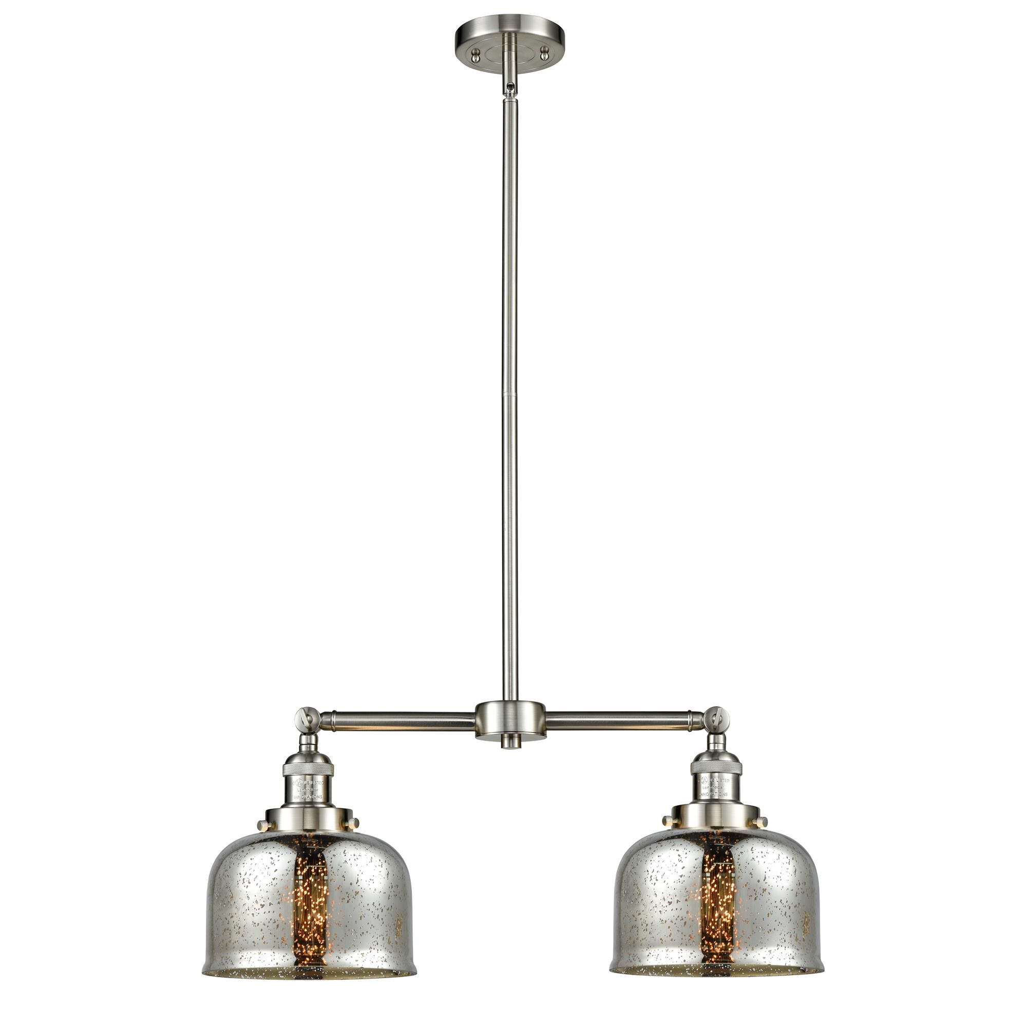 Shown in Brushed Satin Nickel finish and Silver Mercury glass