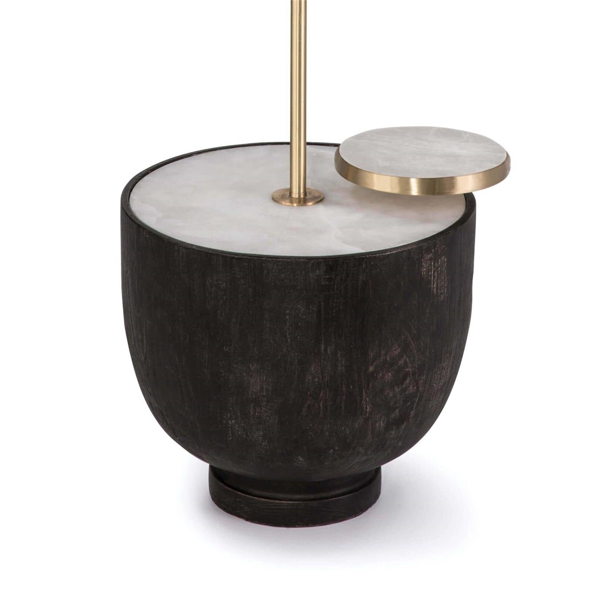 Shown in Ebony finish and Linen shade