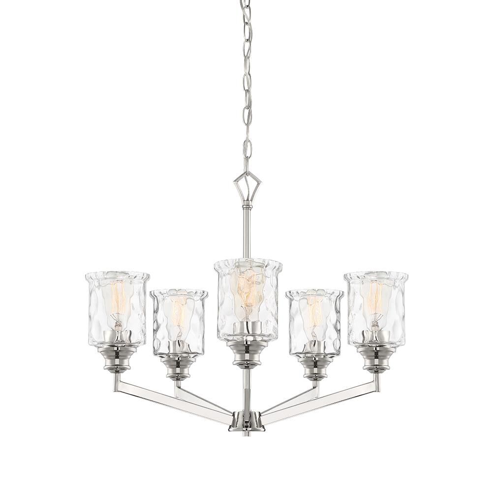 Shown in Polished Nickel finish and Clear Hammered glass and Clear Hammered  Glass shade