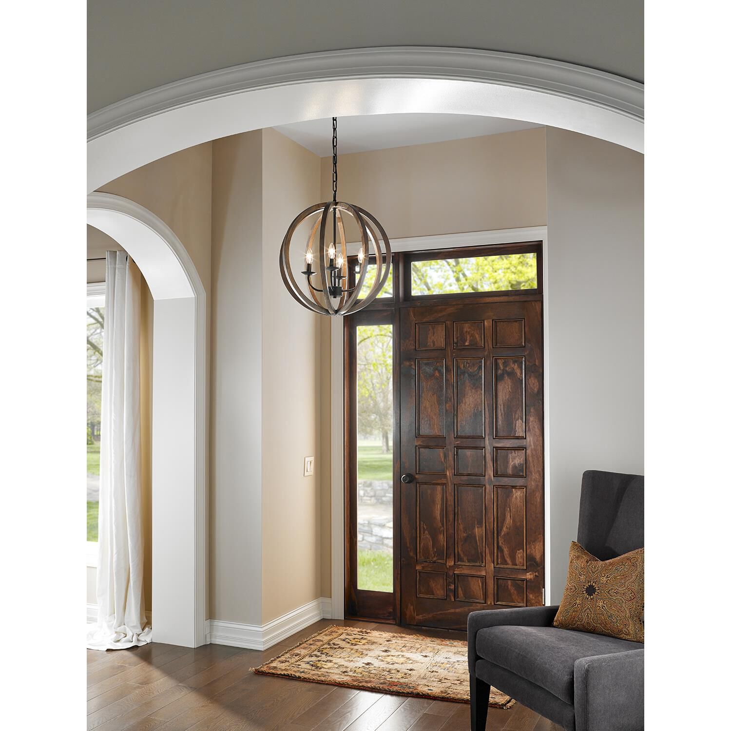 Shown in Weathered Oak Wood - Antique Forged Iron finish