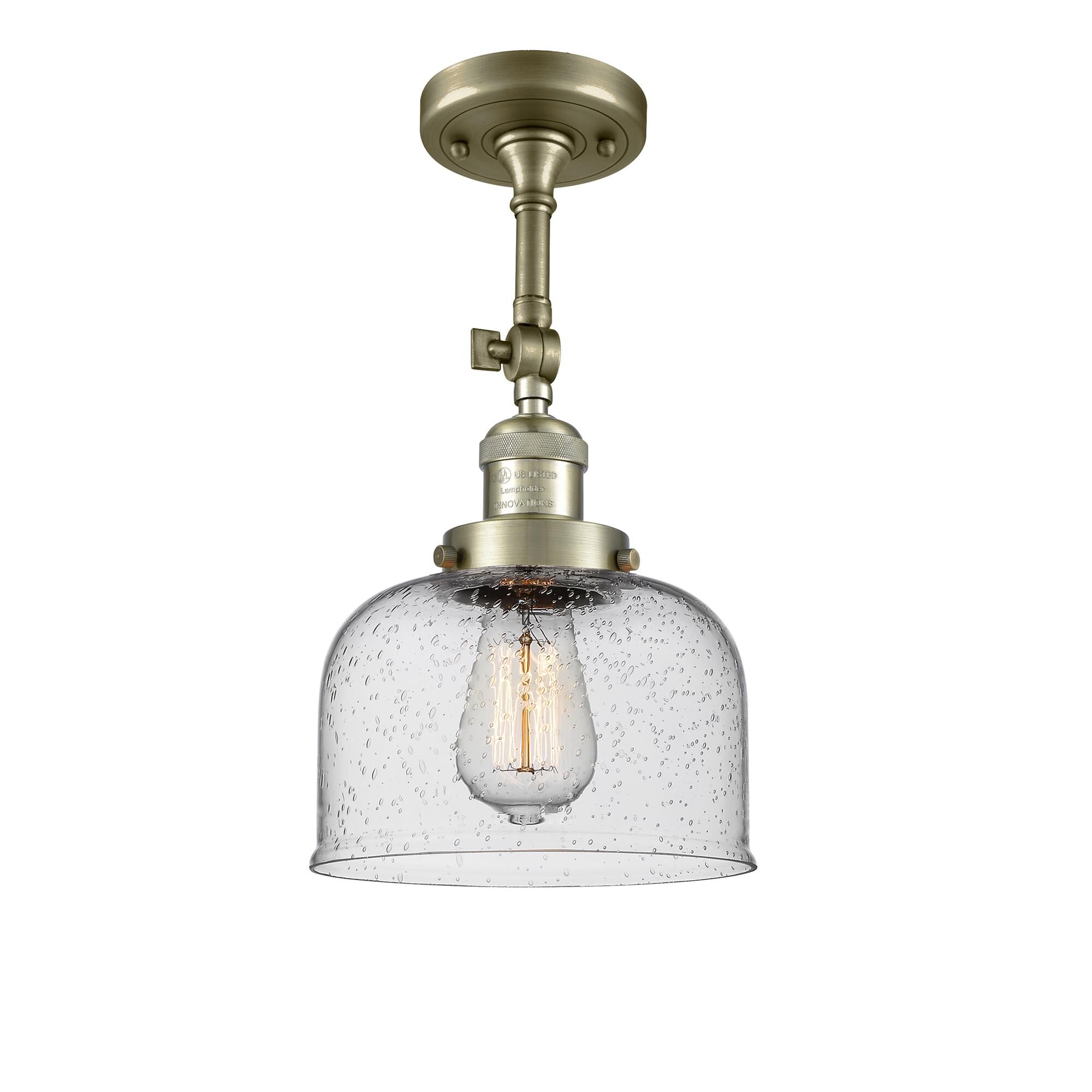Bruno Marashlian Large Bell 8 Inch 1 Light Semi Flush Mount by Innovations Lighting