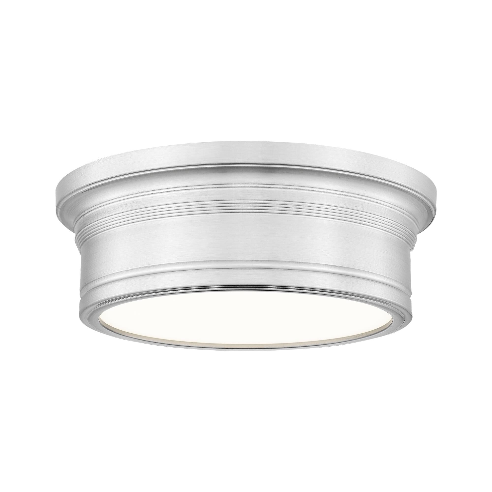 Shown in Brushed Nickel finish and White glass