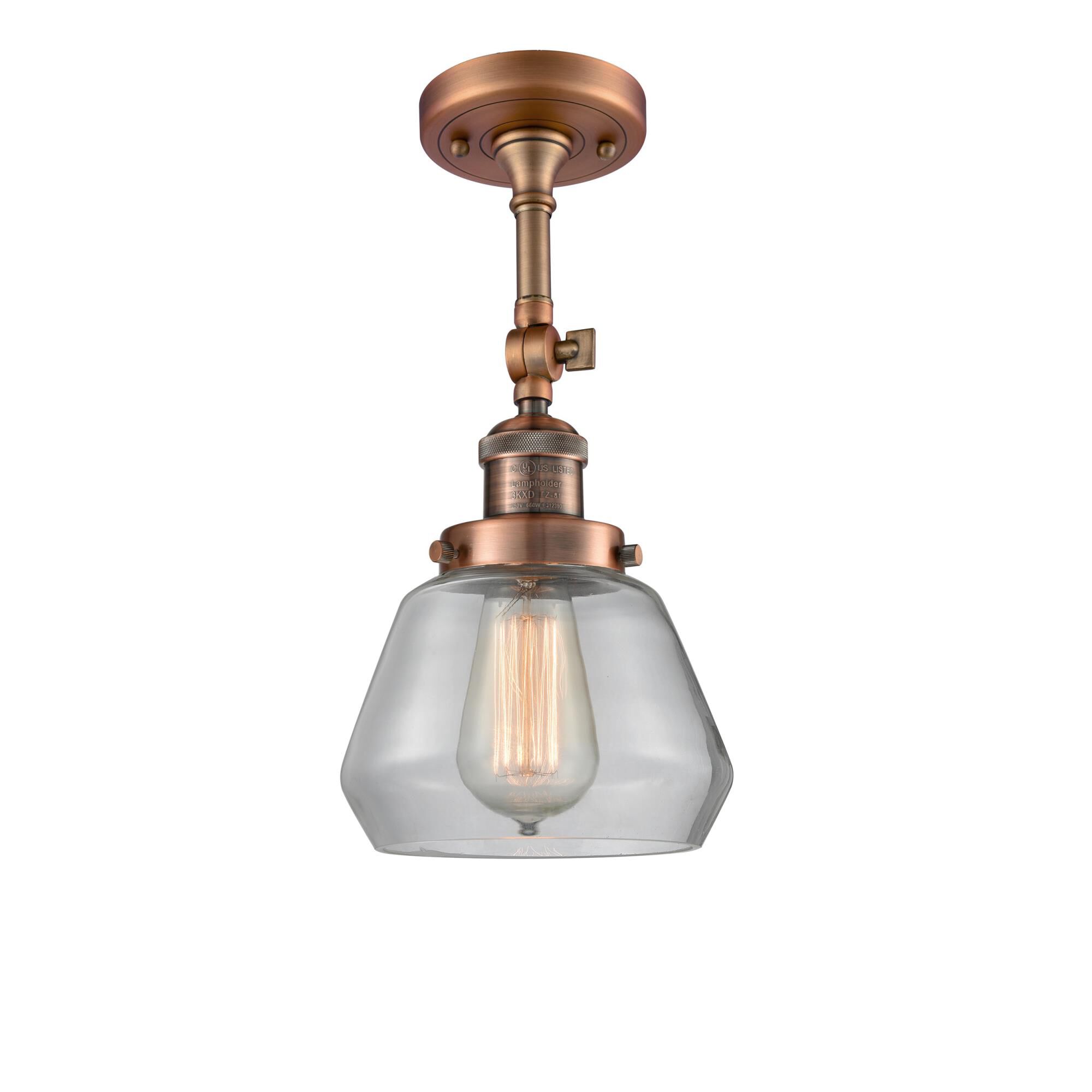 Shown in Antique Copper finish and Clear glass