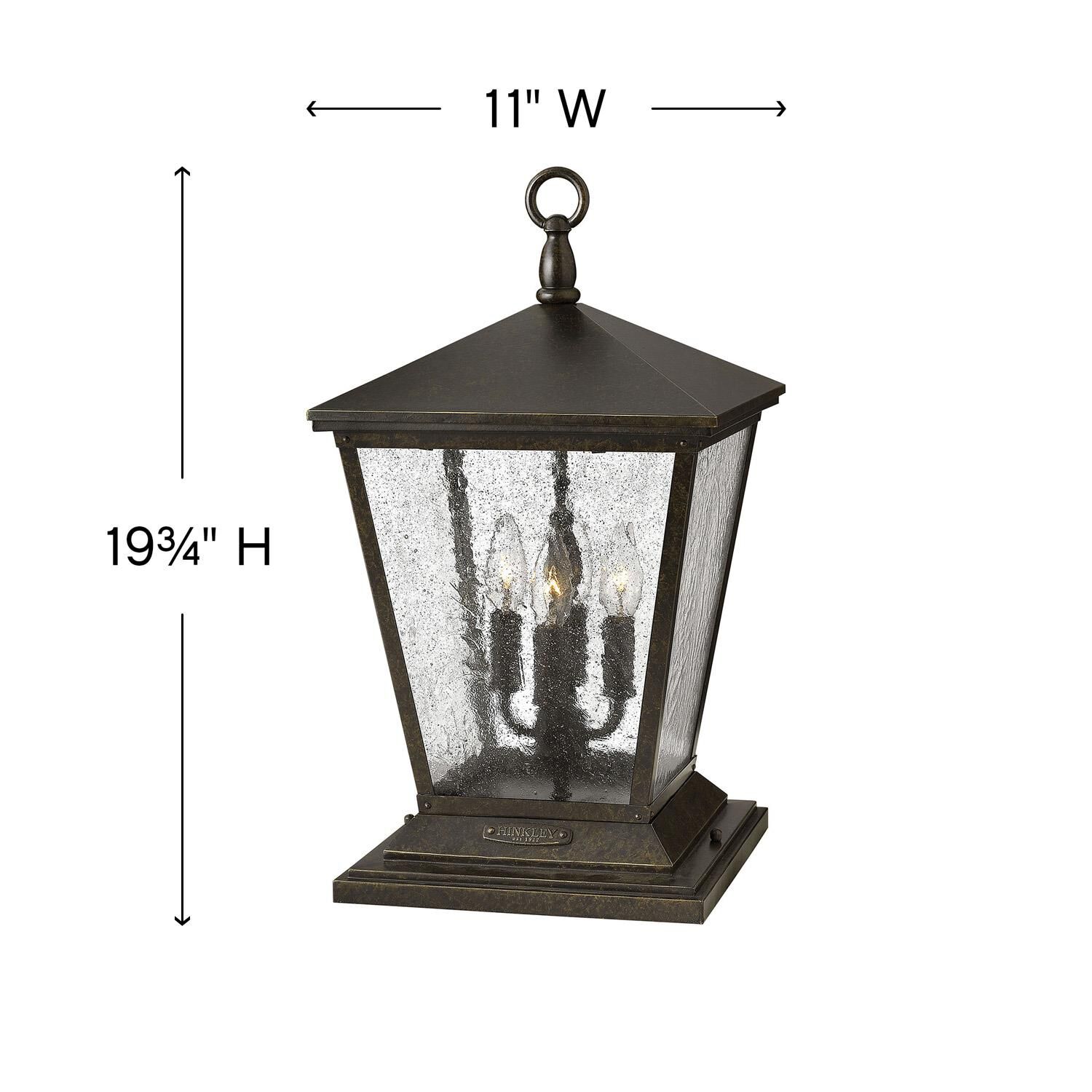 Shown in Regency Bronze finish and Clear Seedy glass