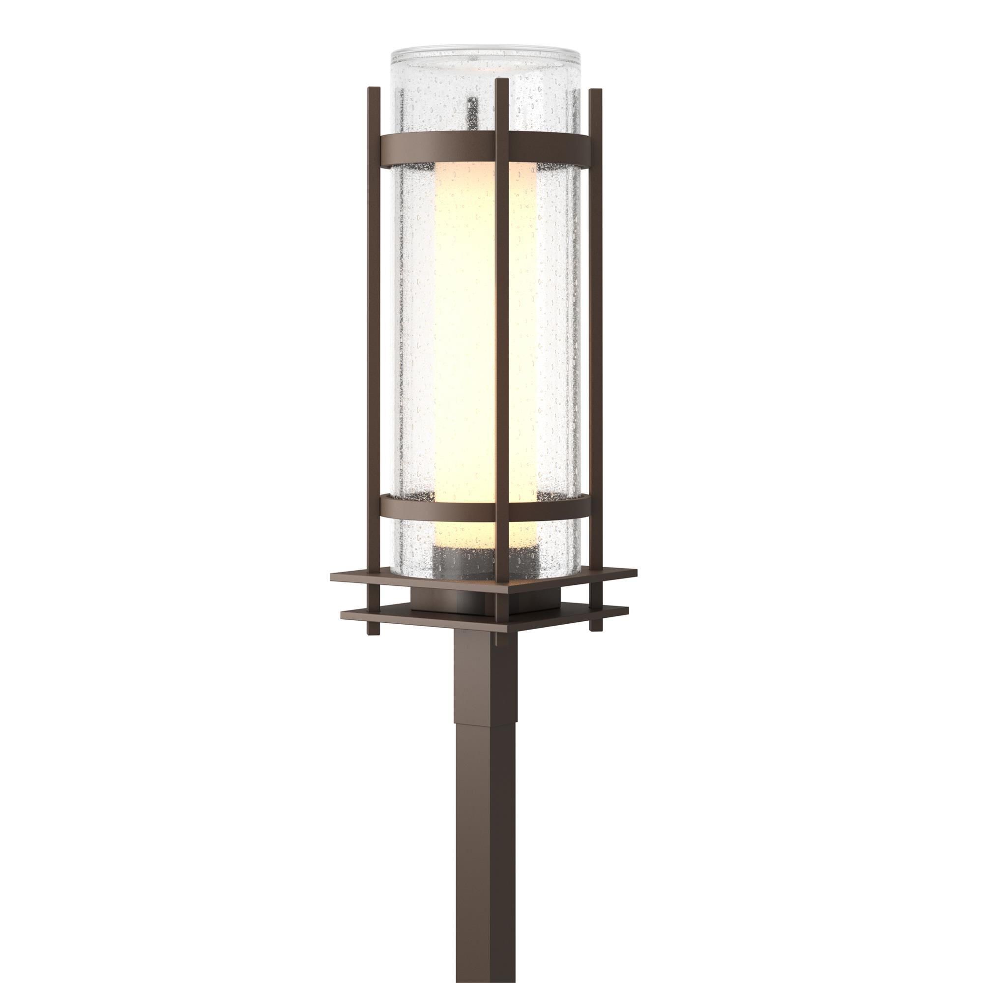 Shown in Coastal Bronze finish and Opal And Seeded glass