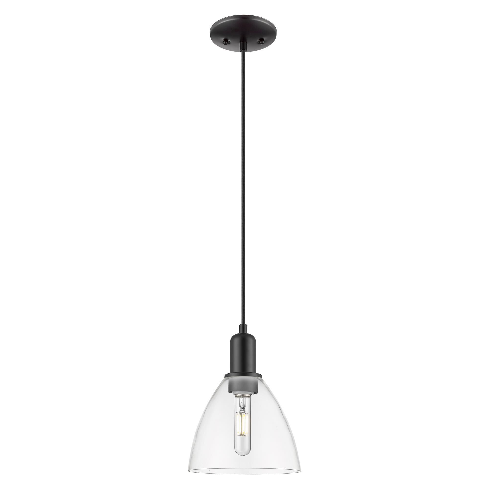Shown in Matte Black finish and Clear glass