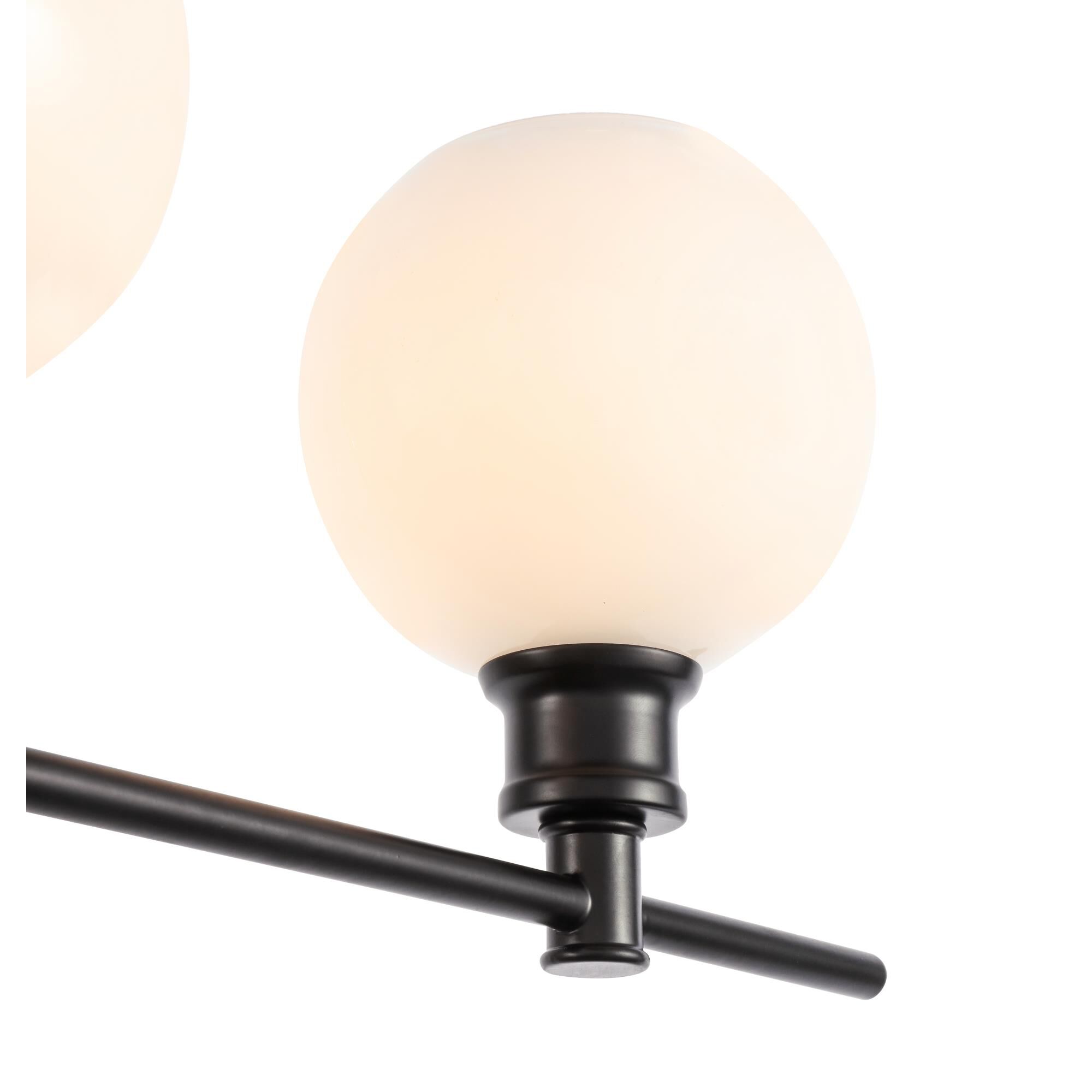 Shown in Black finish and Frosted White  glass