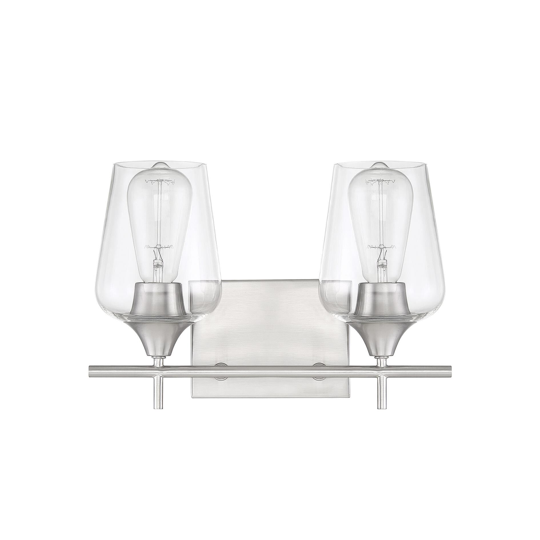 Shown in Satin Nickel finish and Clear glass