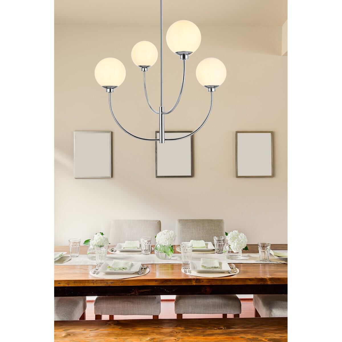 Nyomi 30 Inch 4 Light Chandelier by Elegant Lighting