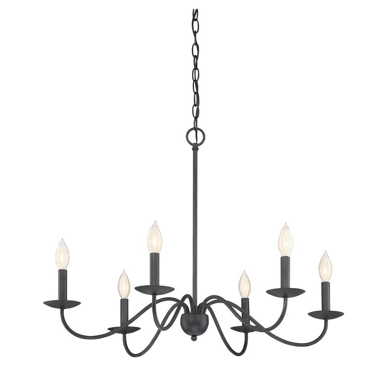 30 Inch 6 Light LED Chandelier by Meridian Lighting